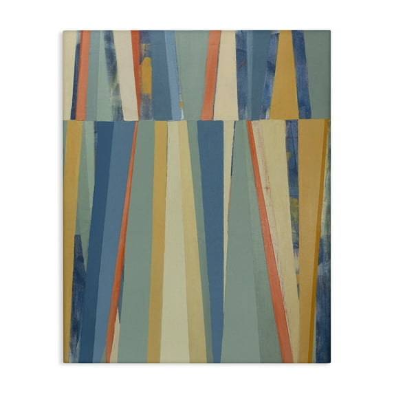 Stupell Industries Soft Blue Pointed Shapes Abstract Painting Gallery Wrapped Canvas Art Print Wall Art, 16 x 20