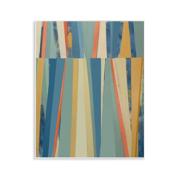 Stupell Industries Soft Blue Pointed Shapes Abstract Painting Unframed Art Print Wall Art, 11 x 14