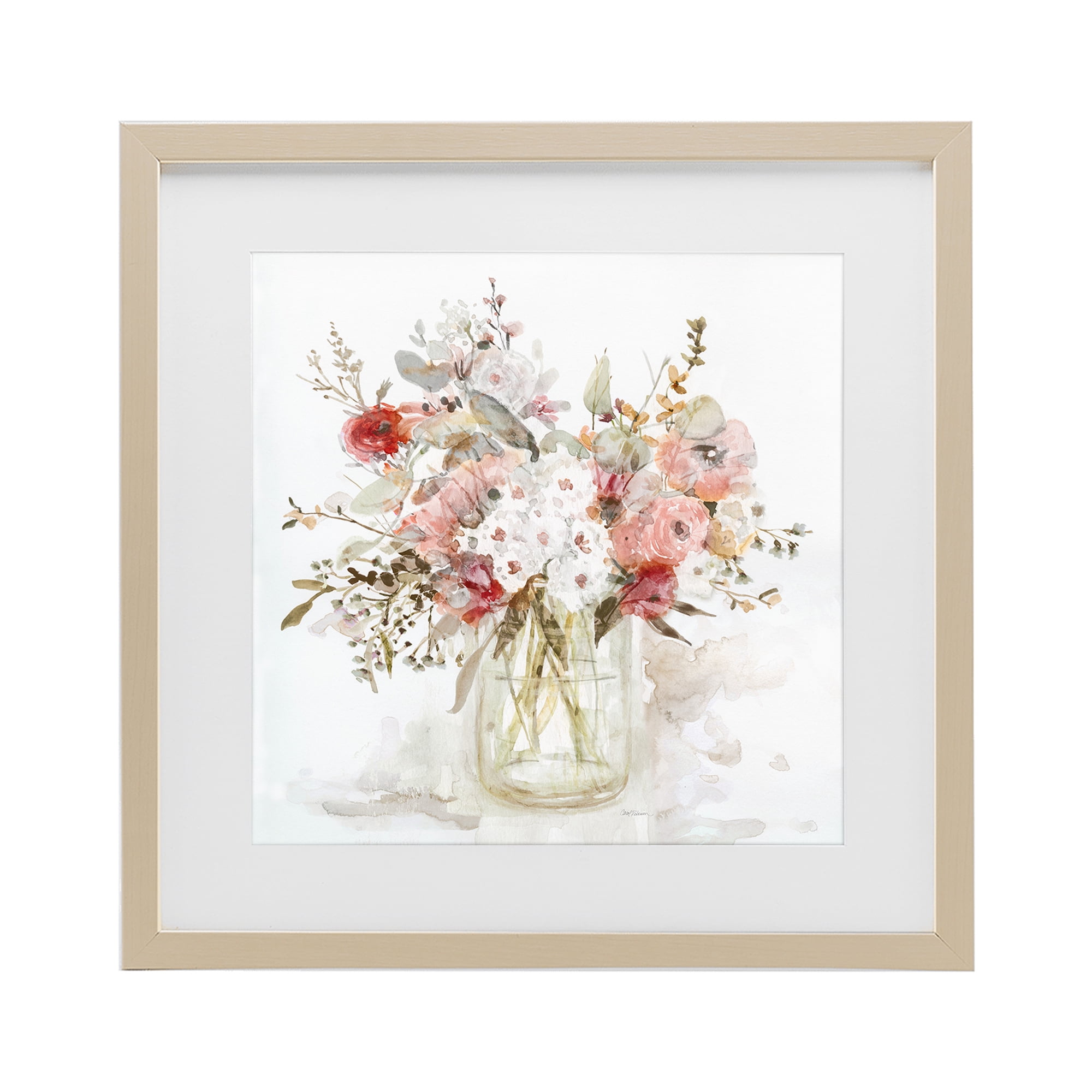 Stupell Industries Soft Blush Botanical Bouquet Birch Framed Print Under Glass, design by Carol Robinson