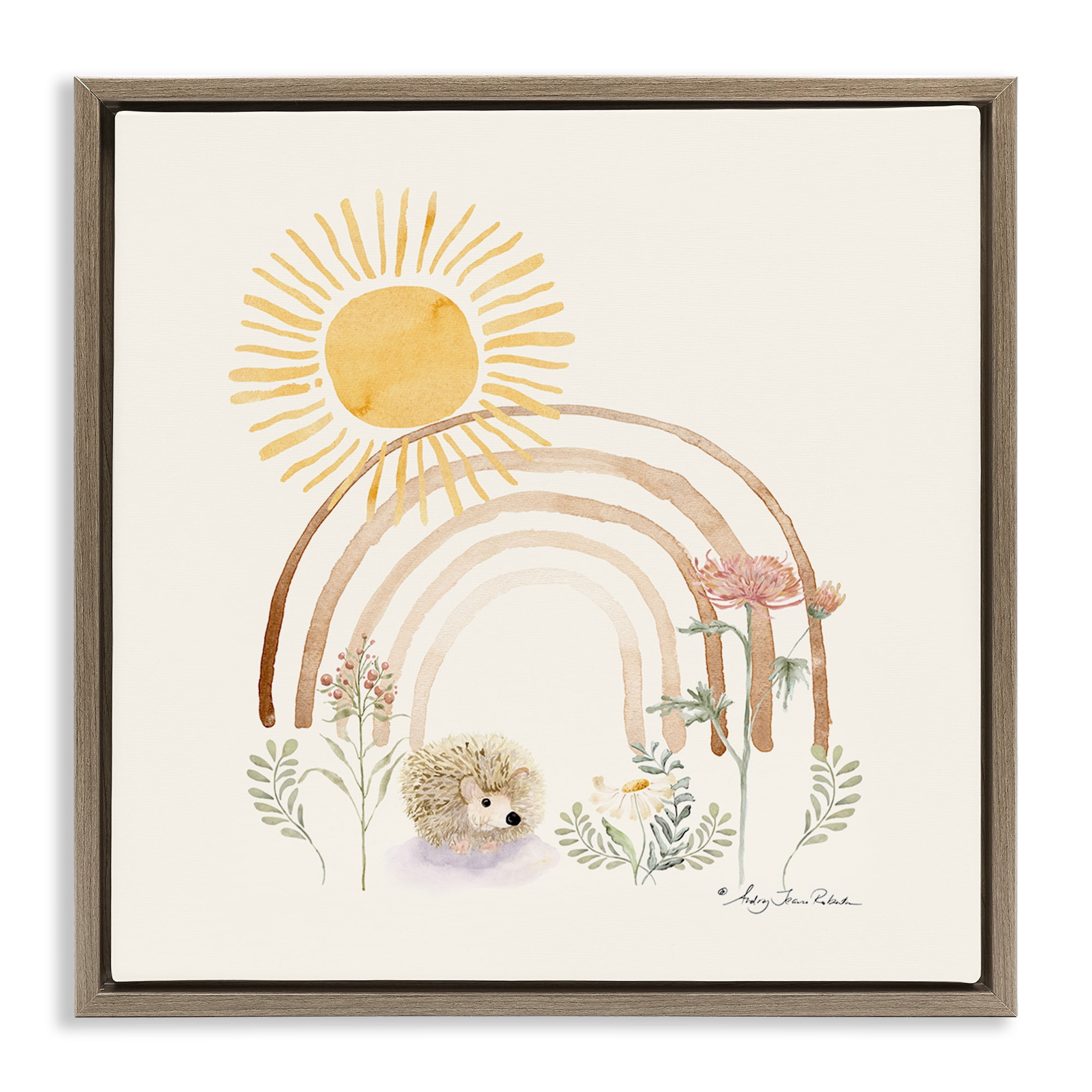 Stupell Industries Soft Boho Nature Landscape & Nature Painting Brown Floater Framed Canvas Art Print Wall Art, 25 x 25