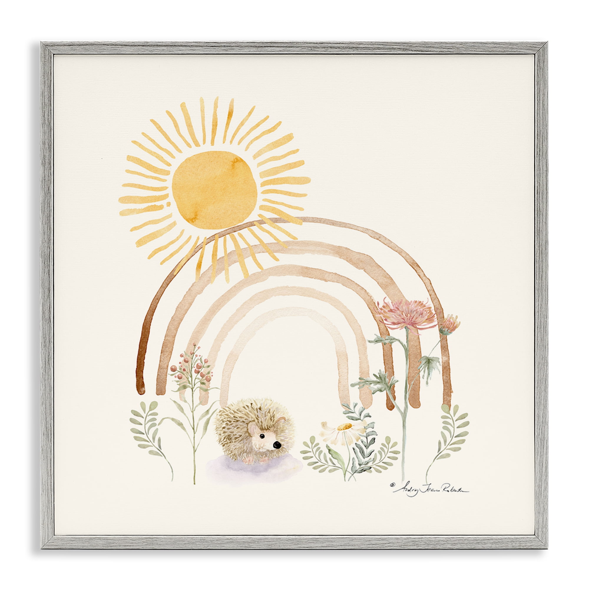 Stupell Industries Soft Boho Nature Landscape & Nature Painting Gray Framed Art Print Wall Art, 17 x 17