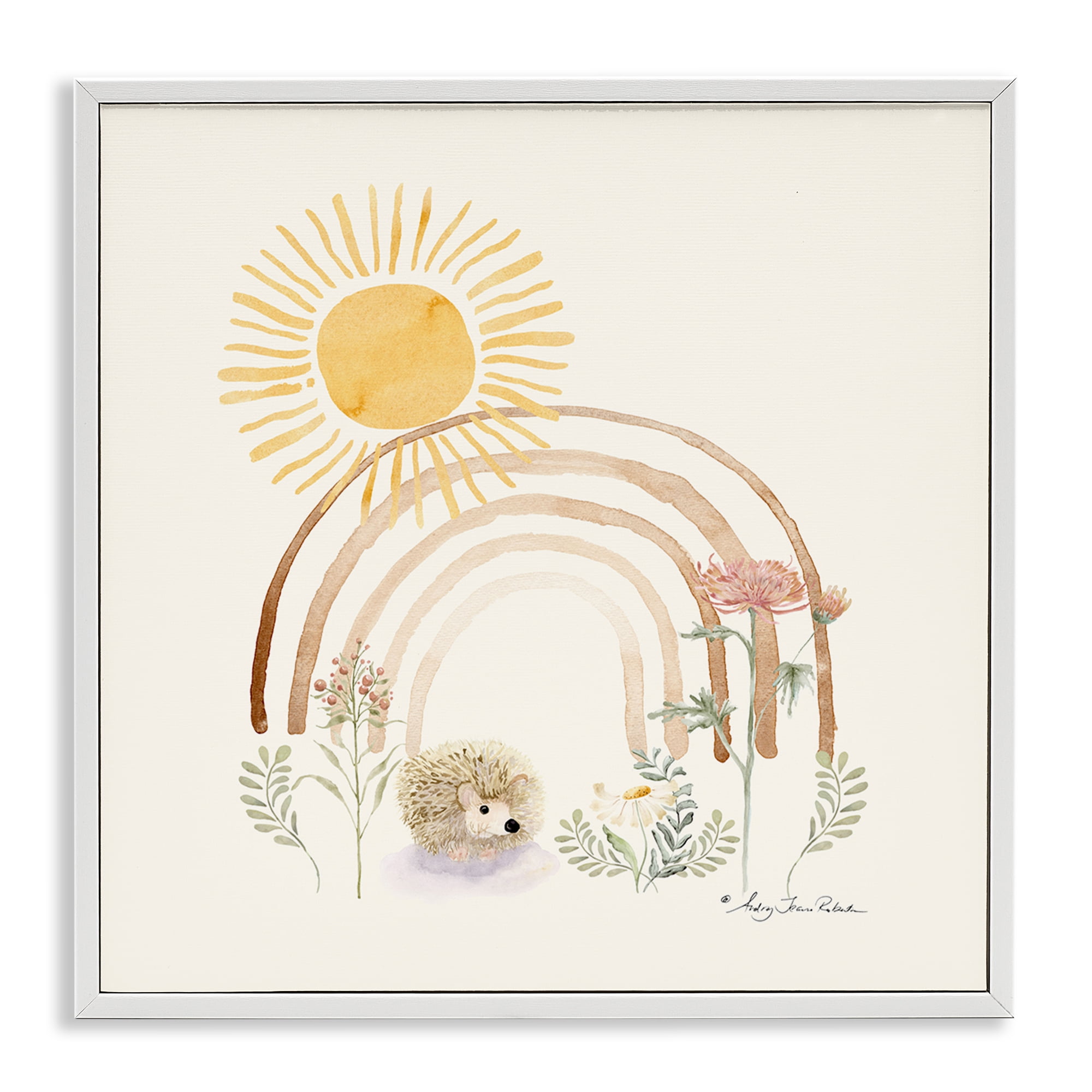 Stupell Industries Soft Boho Nature Landscape & Nature Painting White Framed Art Print Wall Art, 12 x 12