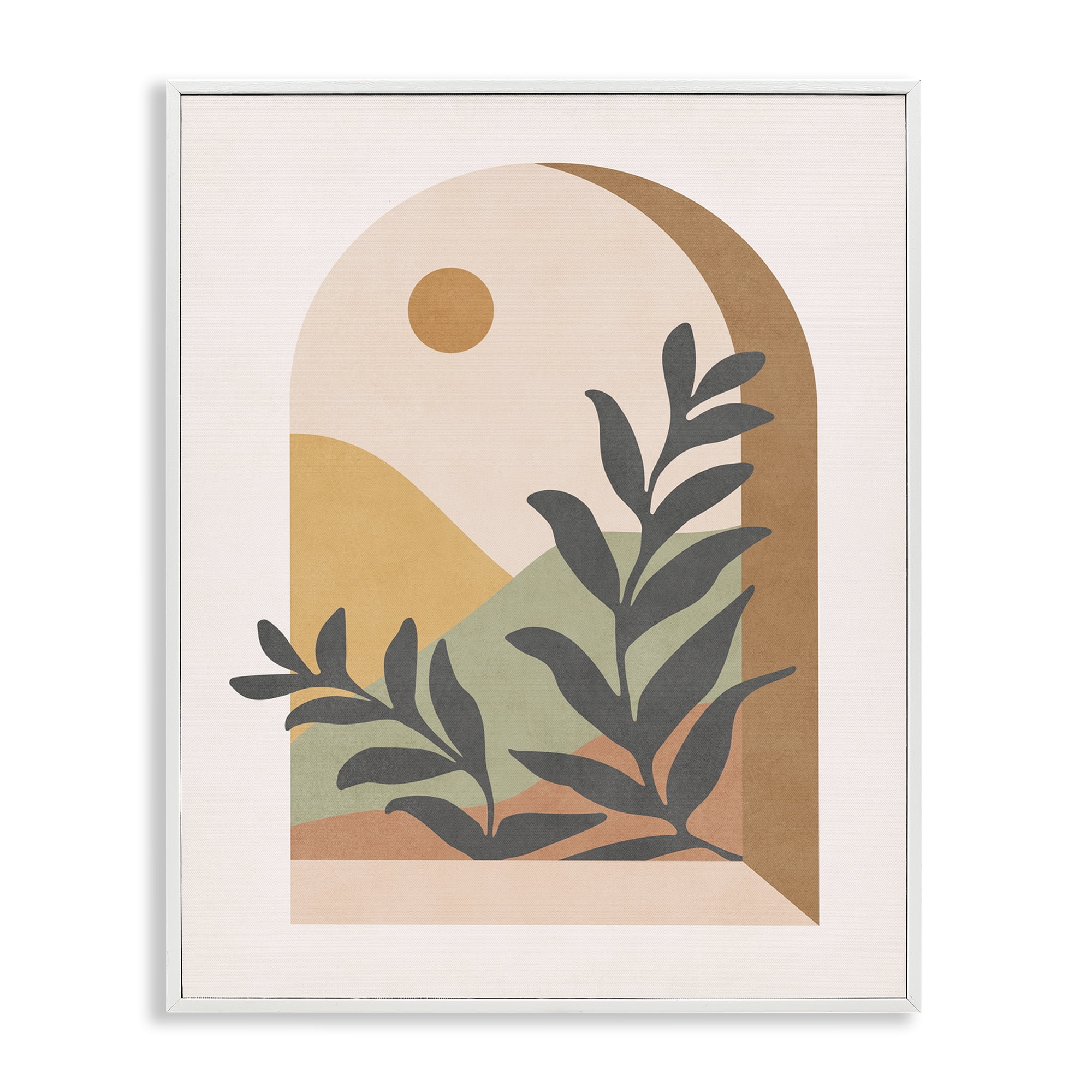 Stupell Industries Soft Boho Window View Landscape & Nature Painting White Framed Art Print Wall Art, 11 x 14