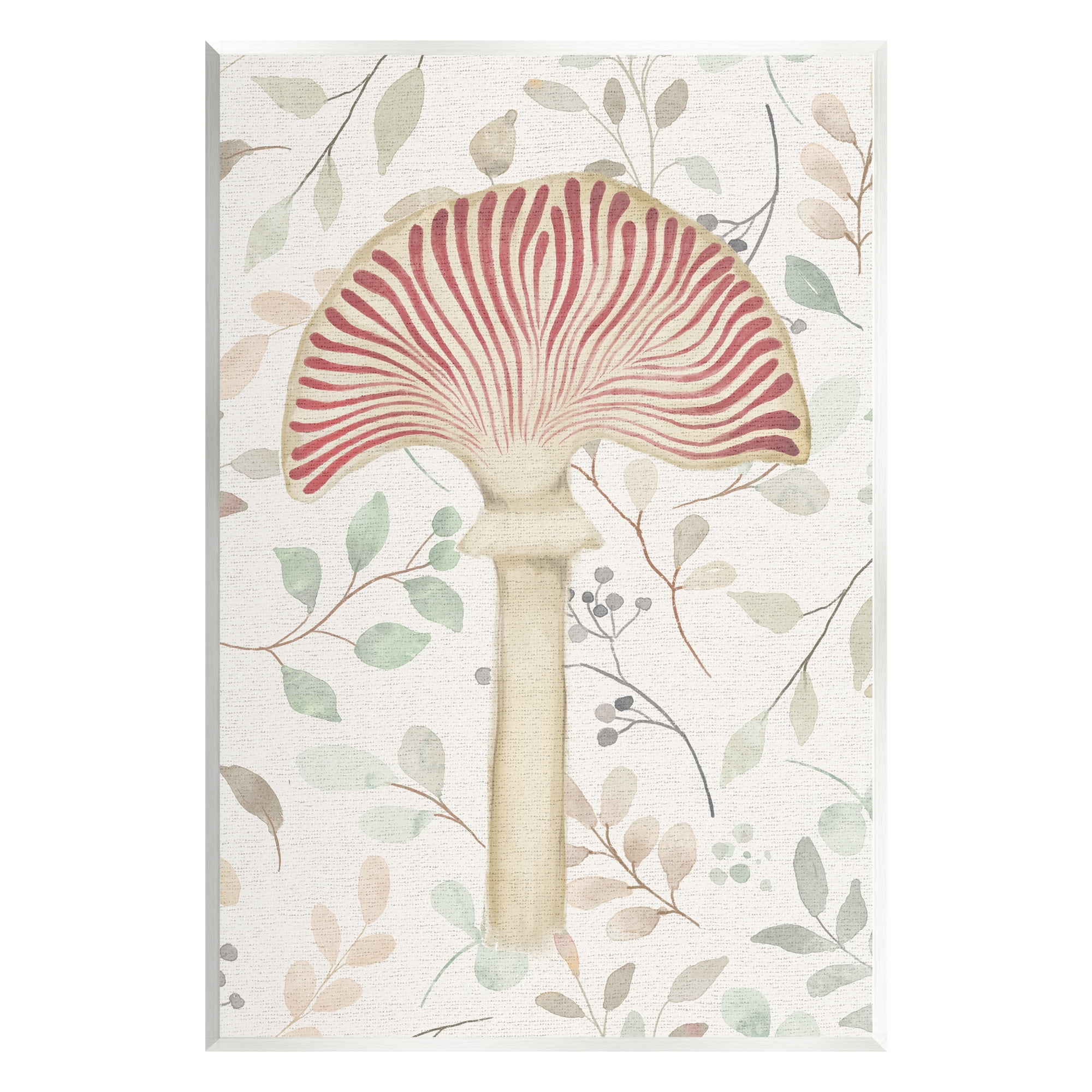 Stupell Industries Soft Botanicals & Mushroom Botanical & Floral Painting Unframed Art Print Wall Art, 10 x 15