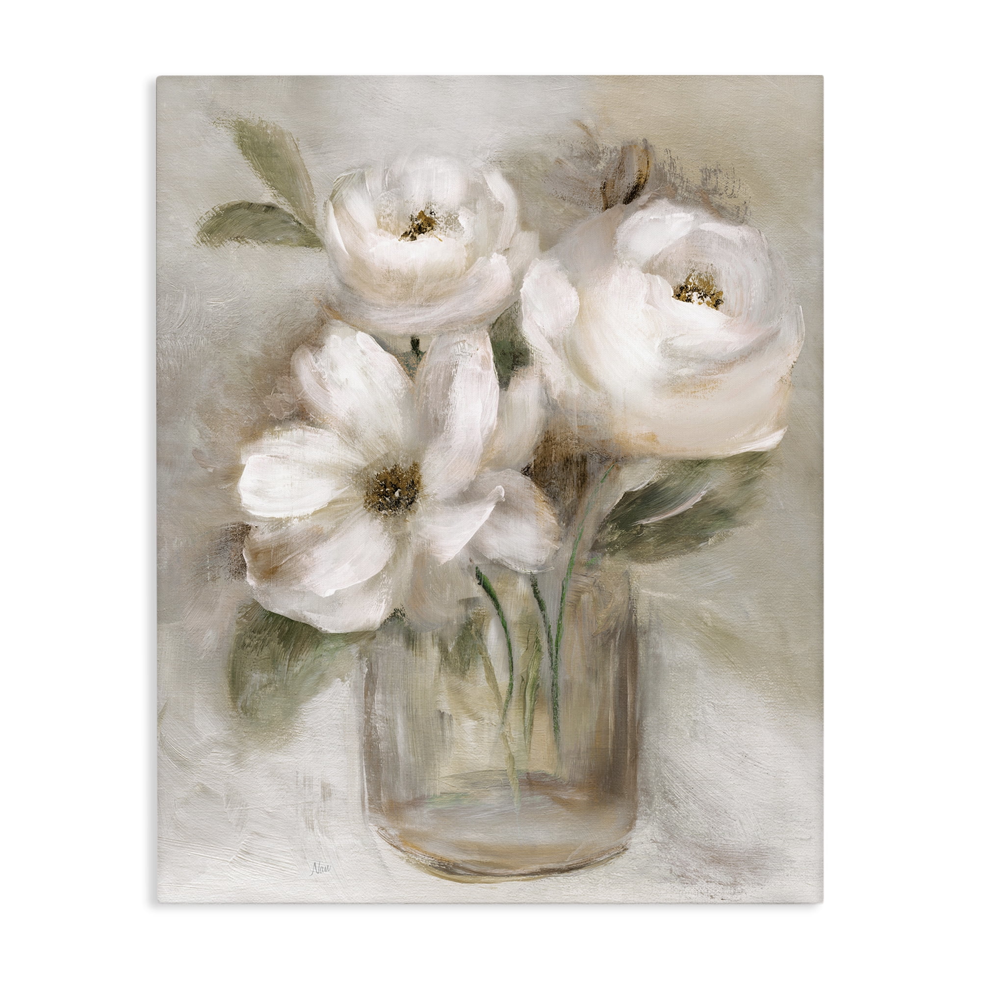 Stupell Industries Soft Brushstroke Roses Canvas Wall Art, design by Nan