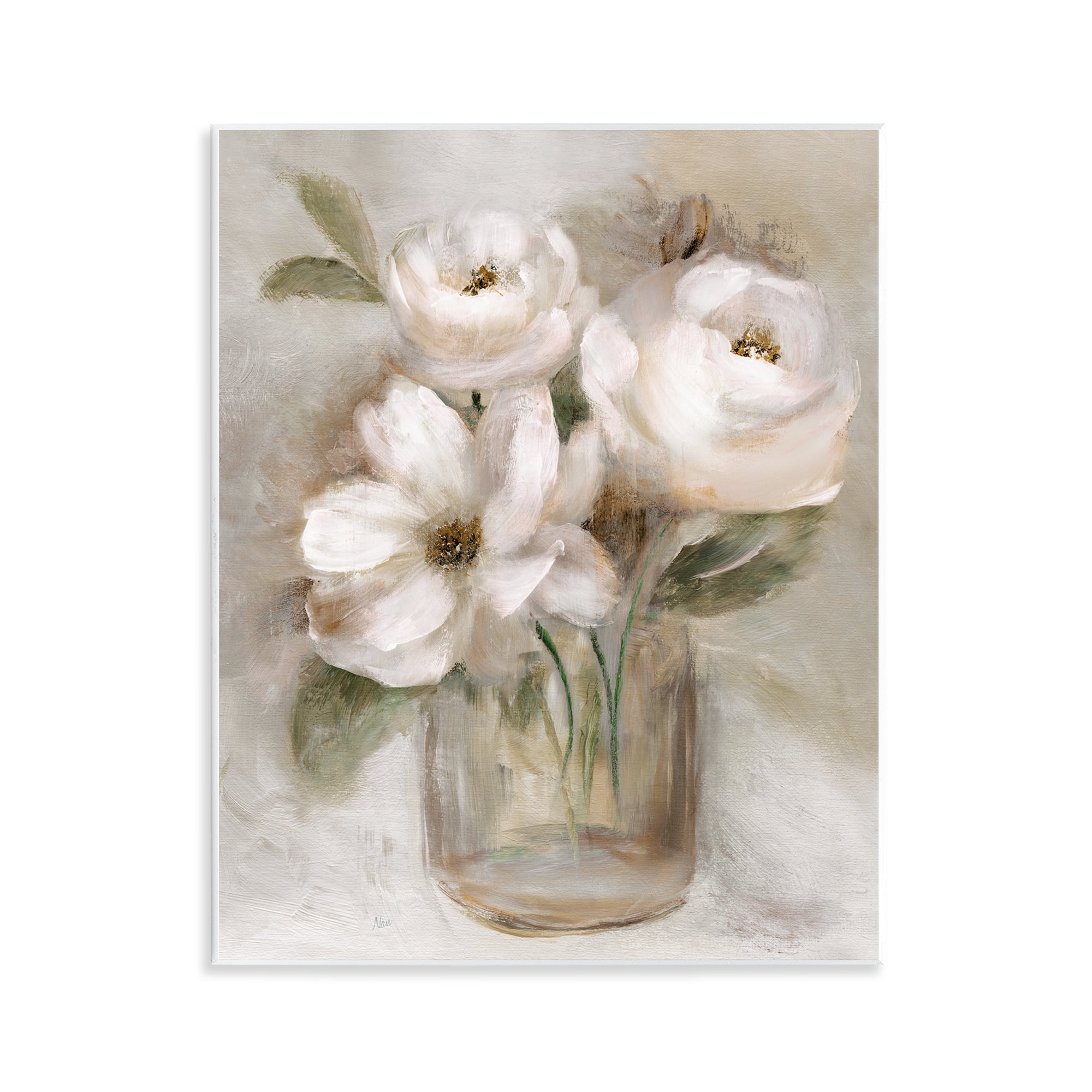 Stupell Industries Soft Brushstroke Roses Wall Plaque Art, design by Nan