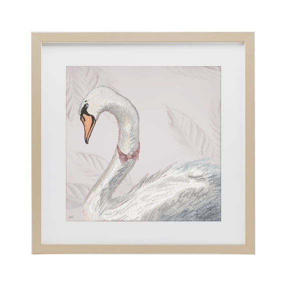 Stupell Industries Cottage Soft Classic Swan & Bow Birch Framed Print Under Glass, 16 x 16, by Elizabeth Medley