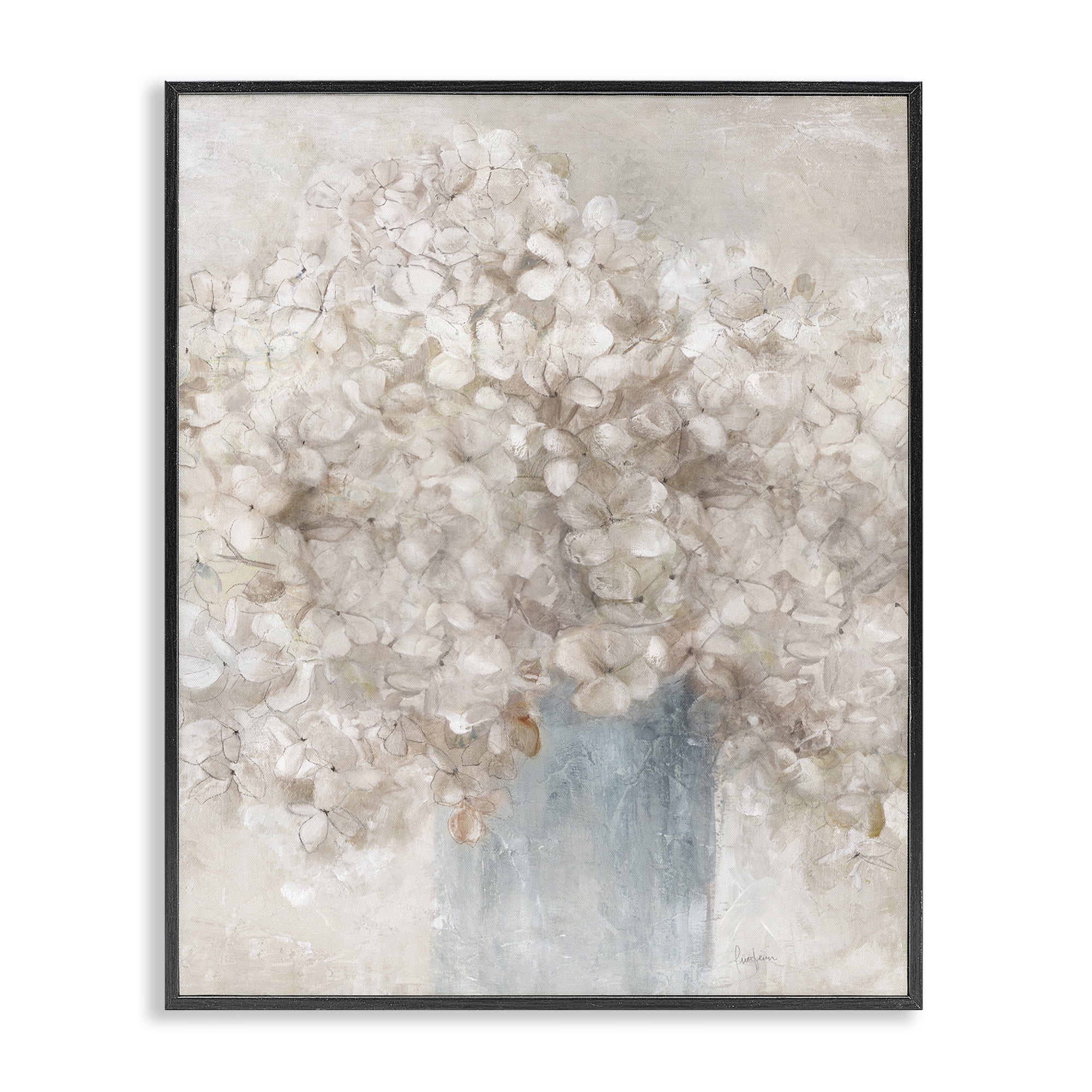 Stupell Industries Soft Clouded Bouquet Botanical & Floral Painting Black Framed Art Print Wall Art, 16 x 20