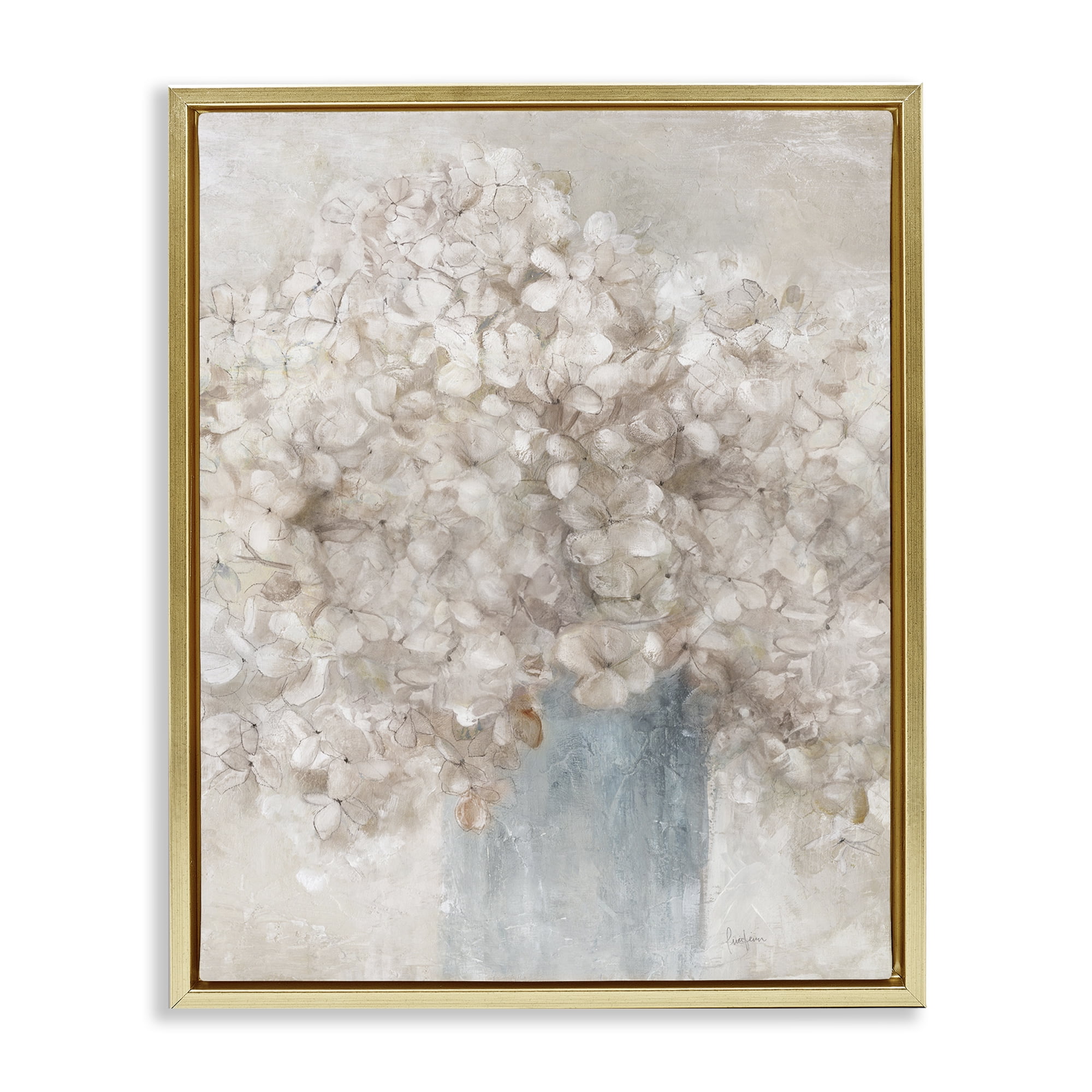 Stupell Industries Soft Clouded Bouquet Botanical & Floral Painting Gold Floater Framed Art Print Wall Art, 25 x 31