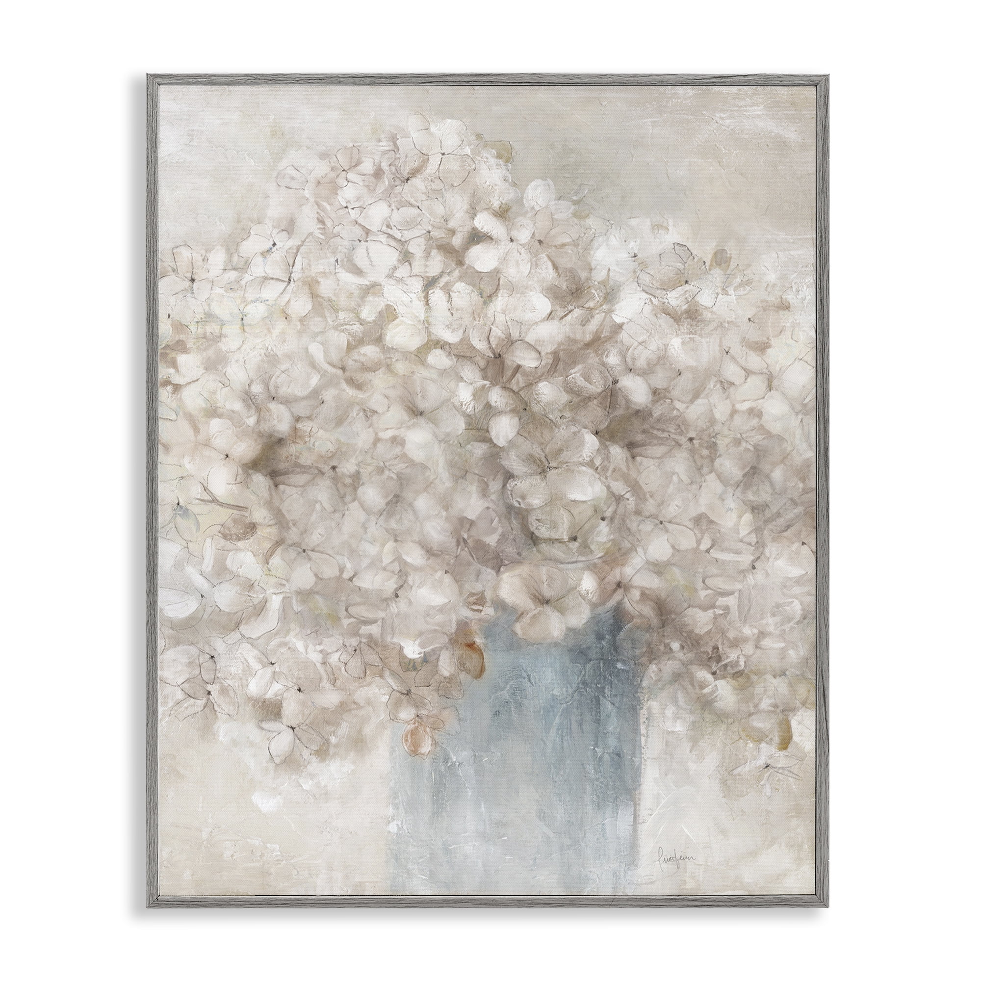 Stupell Industries Soft Clouded Bouquet Botanical & Floral Painting Gray Framed Art Print Wall Art, 24 x 30