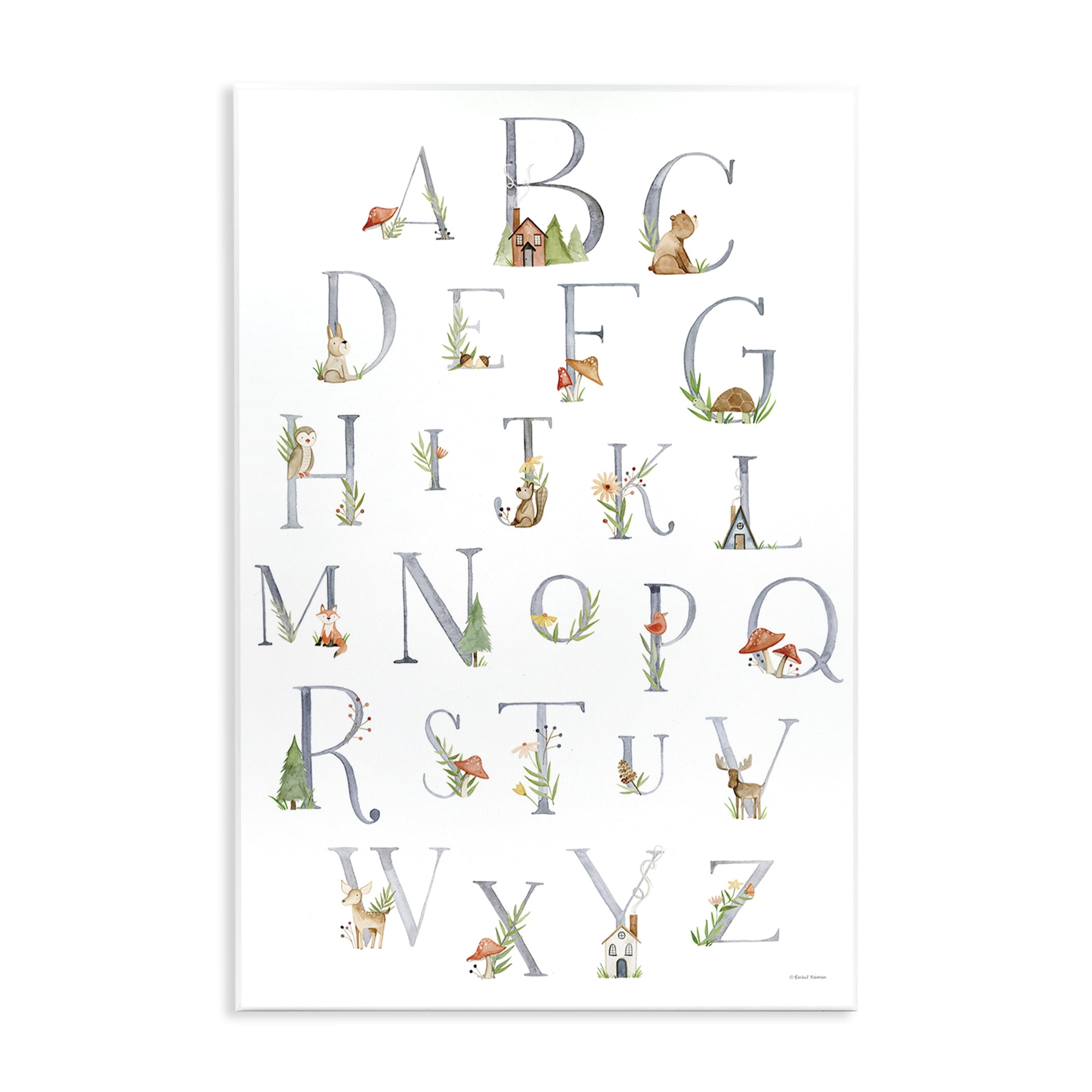 Stupell Industries Soft Cottage Alphabet Scenery Painting Unframed Art ...