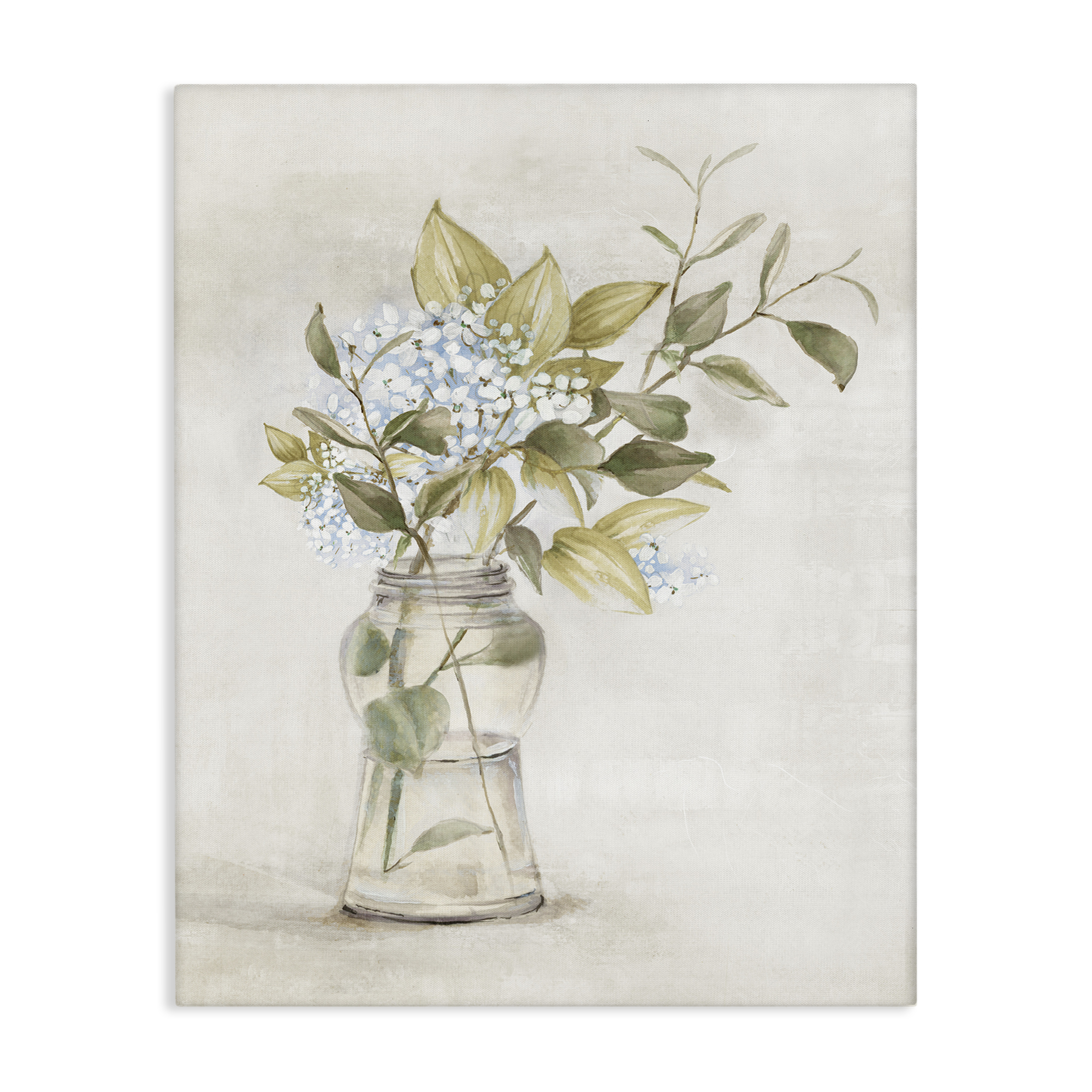 Stupell Industries Soft Cottage Blooms Vase Plants & Flowers Painting Wrapped Canvas Art Print Wall Art, 16 x 20