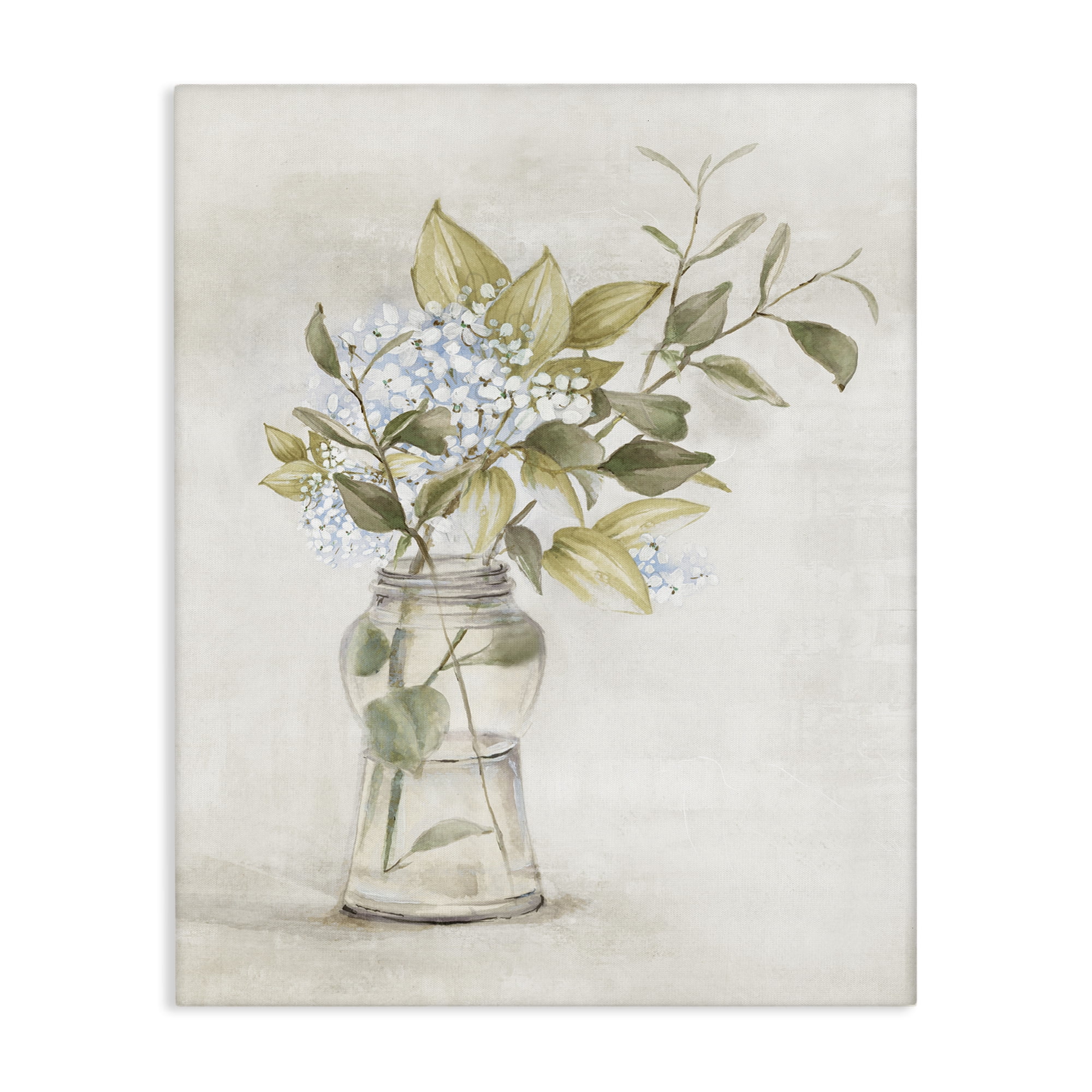 Stupell Industries Soft Cottage Blooms Vase Plants & Flowers Painting Wrapped Canvas Art Print Wall Art, 24 x 30