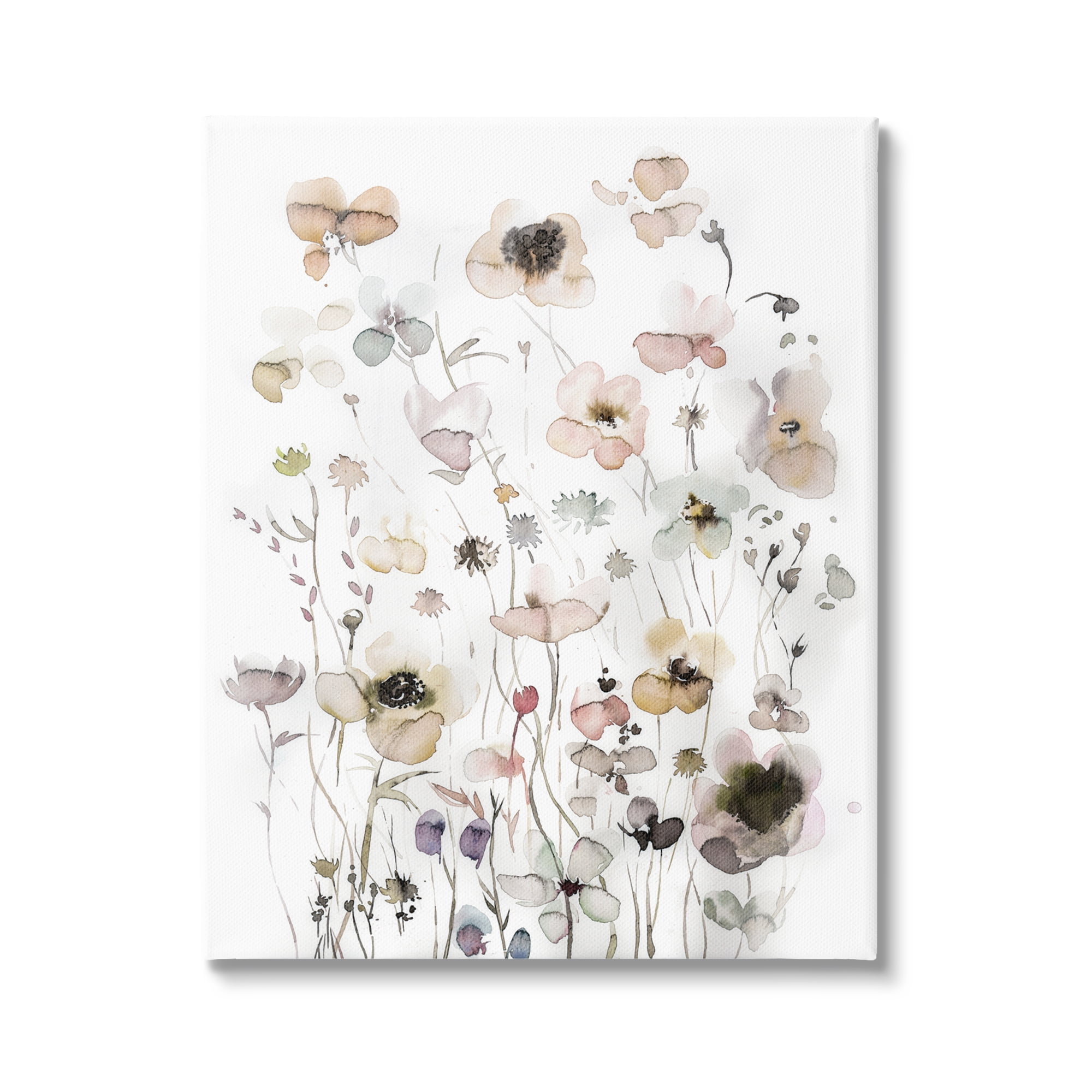 Stupell Industries Soft Cottage Florals Botanical & Floral Painting Gallery Wrapped Canvas Print Wall Art, 24 x 30