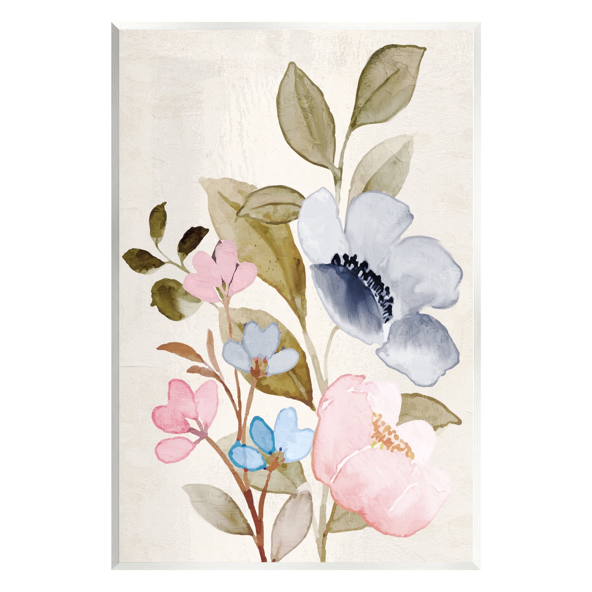 Stupell Industries Soft Cottage Florals Botanical & Floral Painting Unframed Art Print Wall Art, 13 x 19