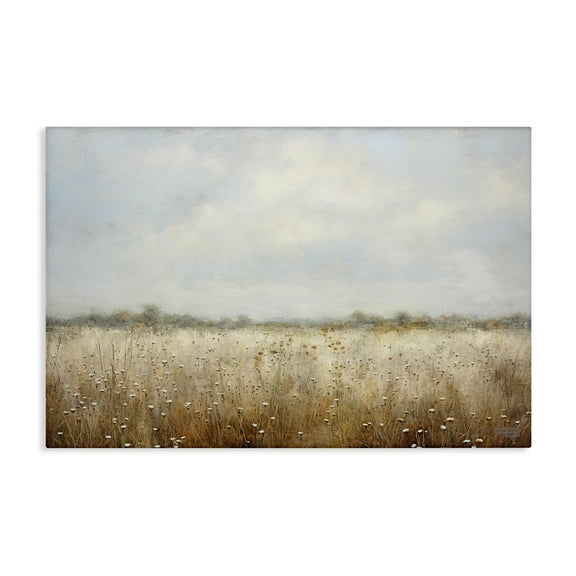 Stupell Industries Soft Daisy Field Landscape Painting Gallery Wrapped Canvas Art Print Wall Art, 24 x 16