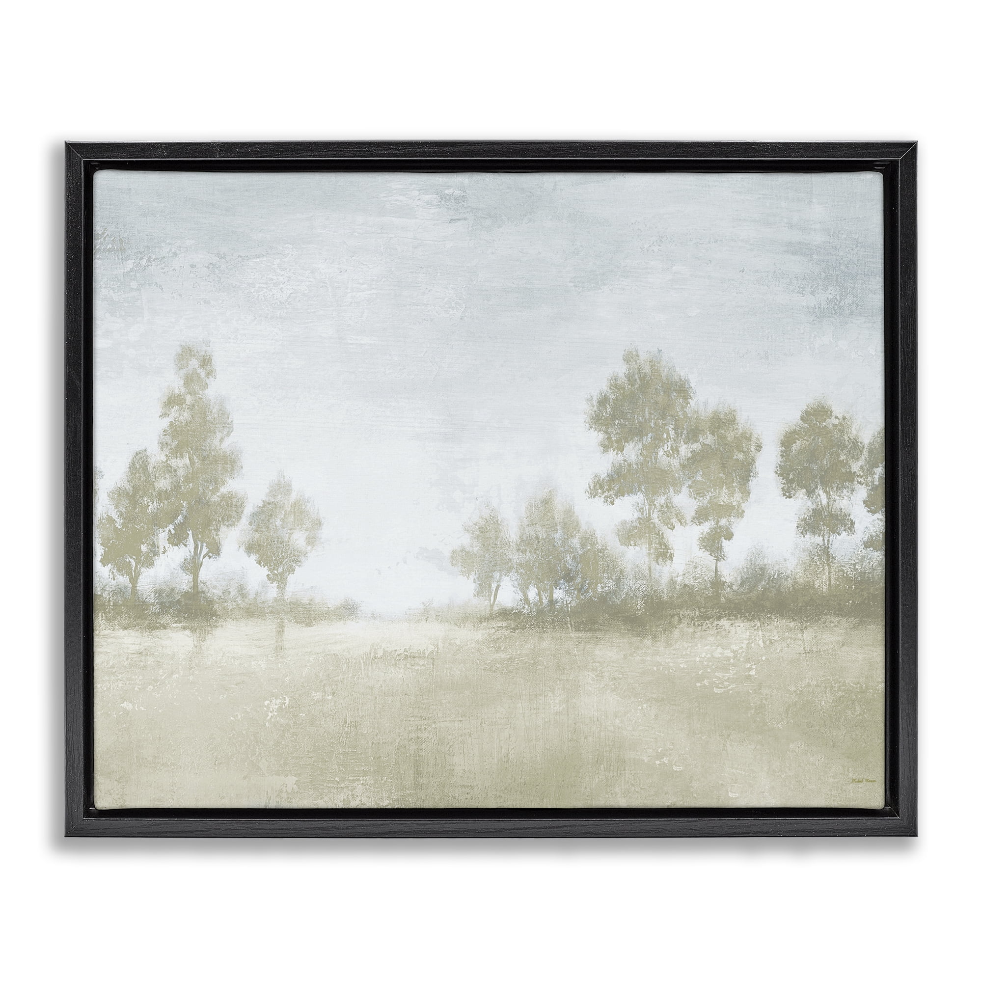 Stupell Industries Soft Distant Valley Landscape Black Framed Floater Canvas Wall Art, design by Michael Marcon