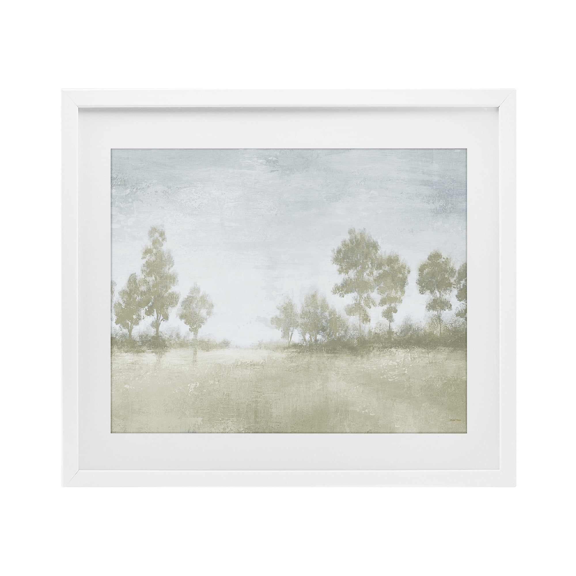 Stupell Industries Soft Distant Valley Landscape White Framed Print Under Glass, design by Michael Marcon