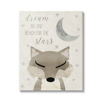 Stupell Industries Soft Dream Big Fox Landscape Painting Gallery Wrapped Canvas Art Print Wall Art, 16 x 20