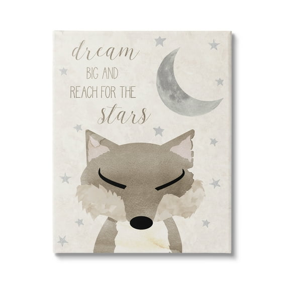 Stupell Industries Soft Dream Big Fox Landscape Painting Gallery Wrapped Canvas Art Print Wall Art, 30 x 40