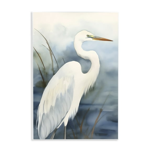 Stupell Industries Soft Egret Impression Animals & Insects Painting Unframed Art Print Wall Art, 10 x 15