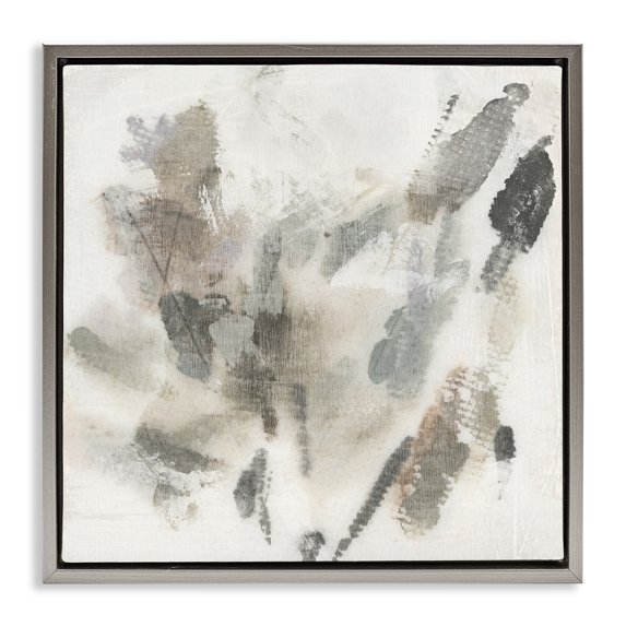 Stupell Industries Contemporary Soft Embers on Beige Gray Floating Frame Canvas Art, 18 x 18, by June Erica Vess