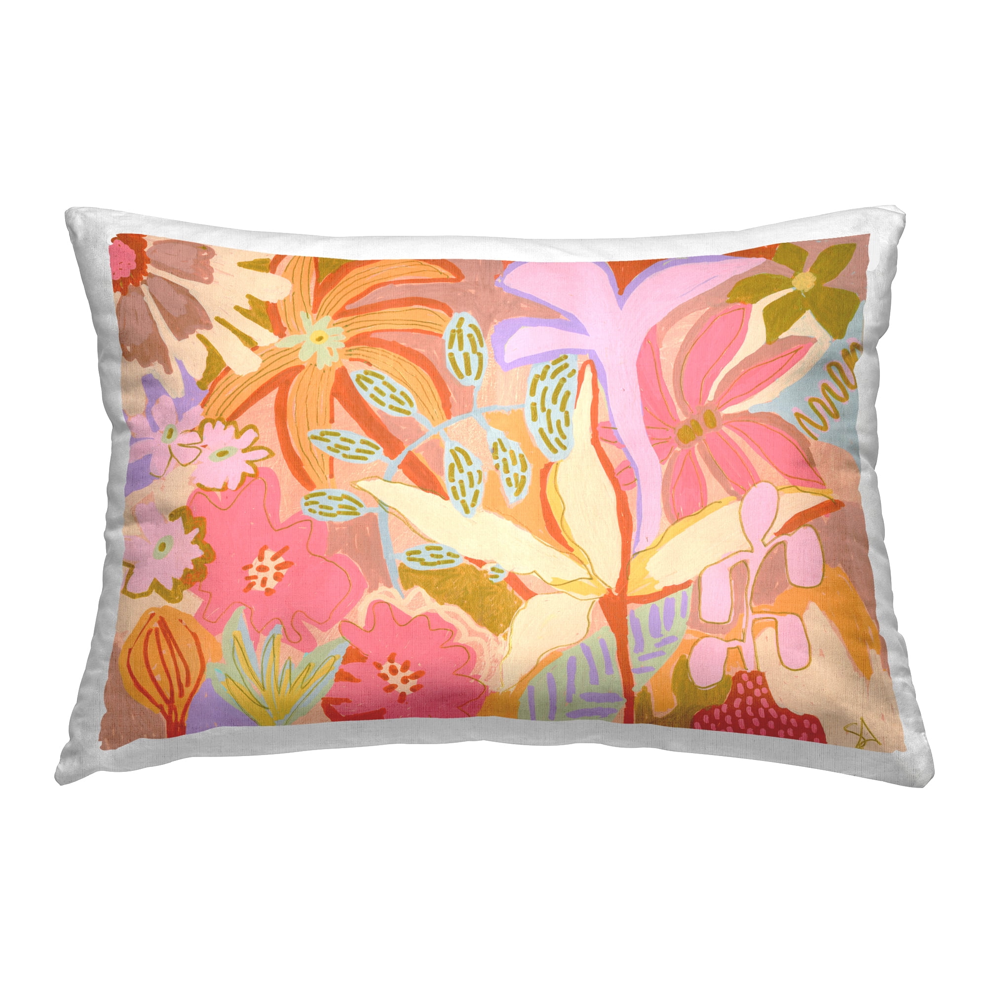 Stupell Industries Soft Expressive Botanicals Decorative Printed Throw Pillow Design by Suzanne Allard.