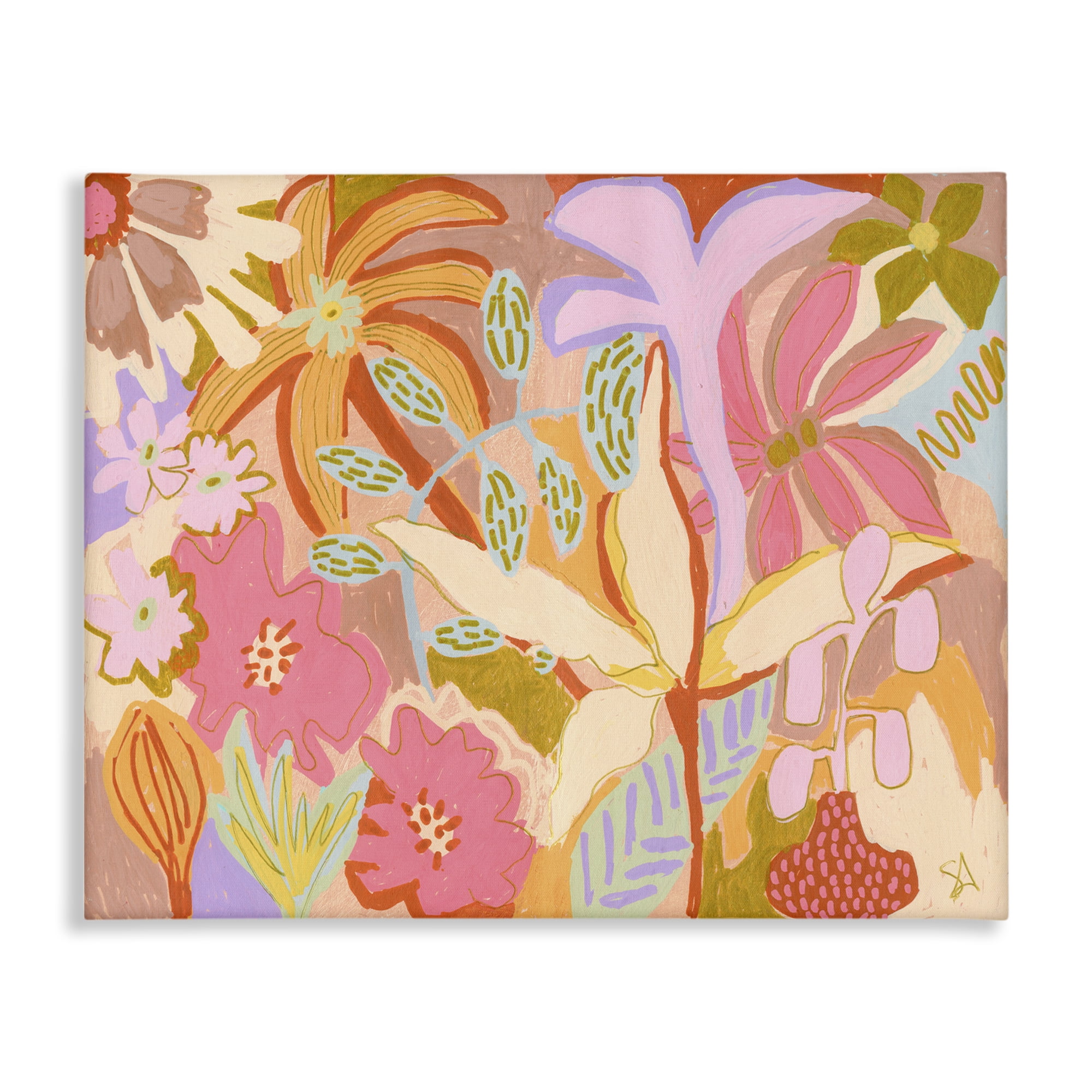 Stupell Industries Soft Expressive Botanicals Plants & Flowers Painting Wrapped Canvas Art Print Wall Art, 40 x 30
