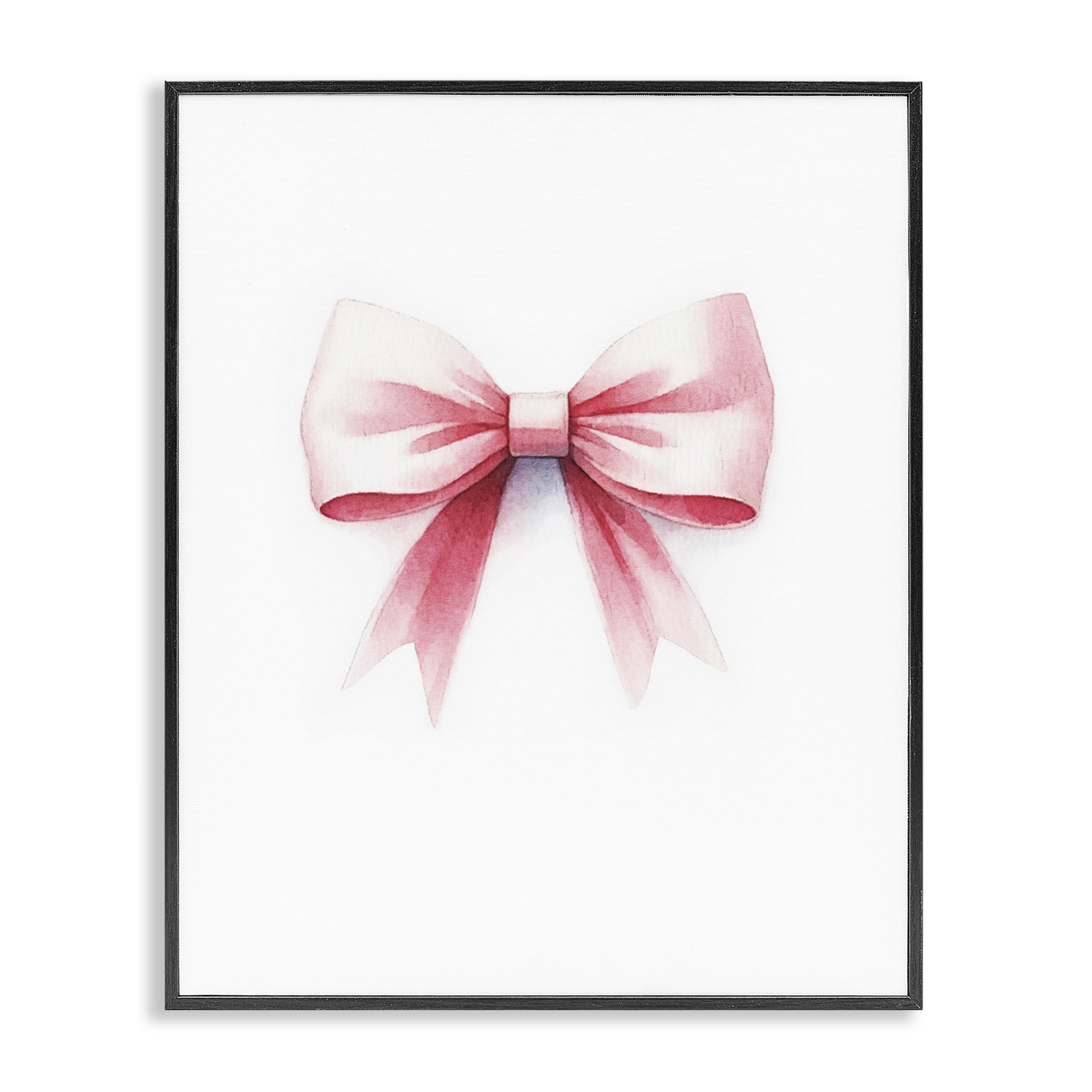 Stupell Industries Soft Fading Pink Bow Fashion Painting Black Framed Art Print Wall Art, 16 x 20