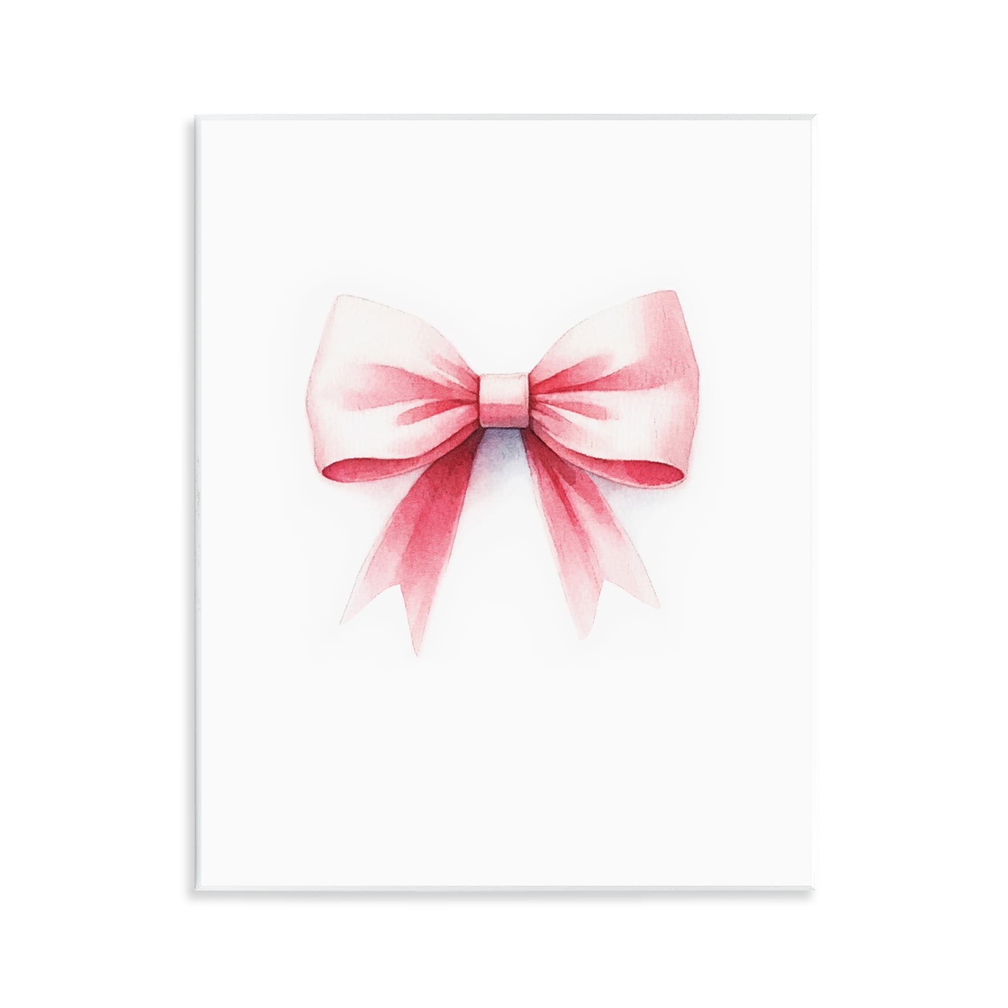 Stupell Industries Soft Fading Pink Bow Fashion Painting Unframed Art Print Wall Art, 11 x 14