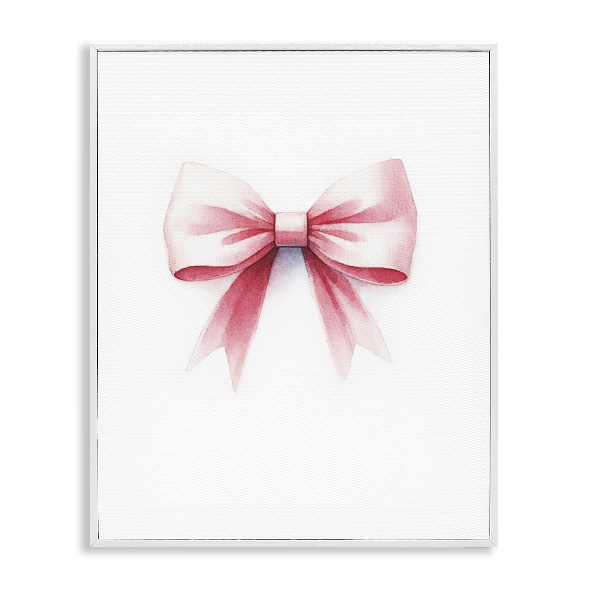Stupell Industries Soft Fading Pink Bow Fashion Painting White Framed Art Print Wall Art, 24 x 30