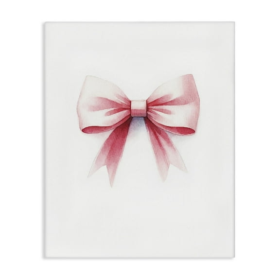Stupell Industries Soft Fading Pink Bow Fashion Painting Wrapped Canvas Art Print Wall Art, 16 x 20