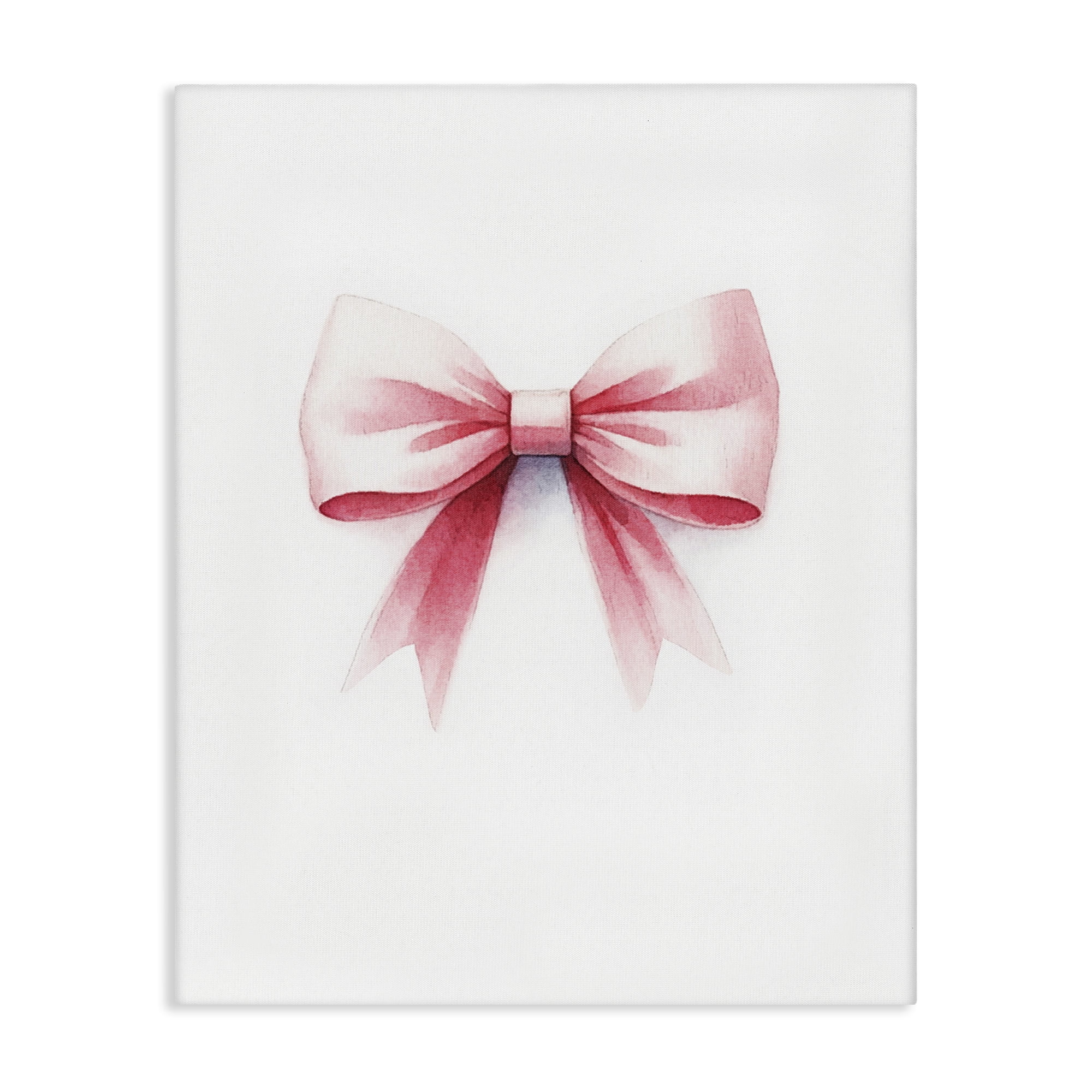 Stupell Industries Soft Fading Pink Bow Fashion Painting Wrapped Canvas Art Print Wall Art, 24 x 30