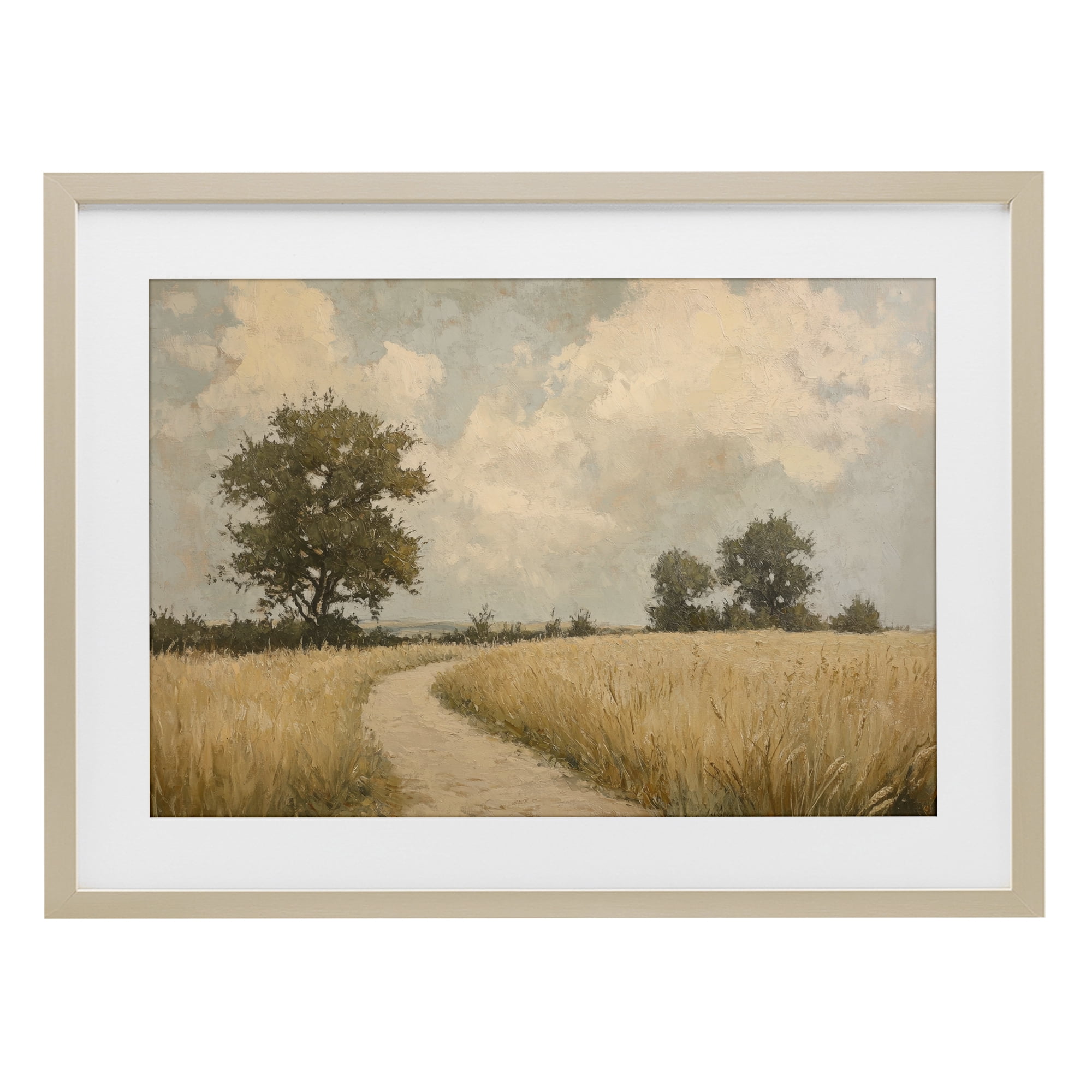 Stupell Industries Soft Field of Wheat Birch Framed Print Under Glass, design by Petal Prints Design