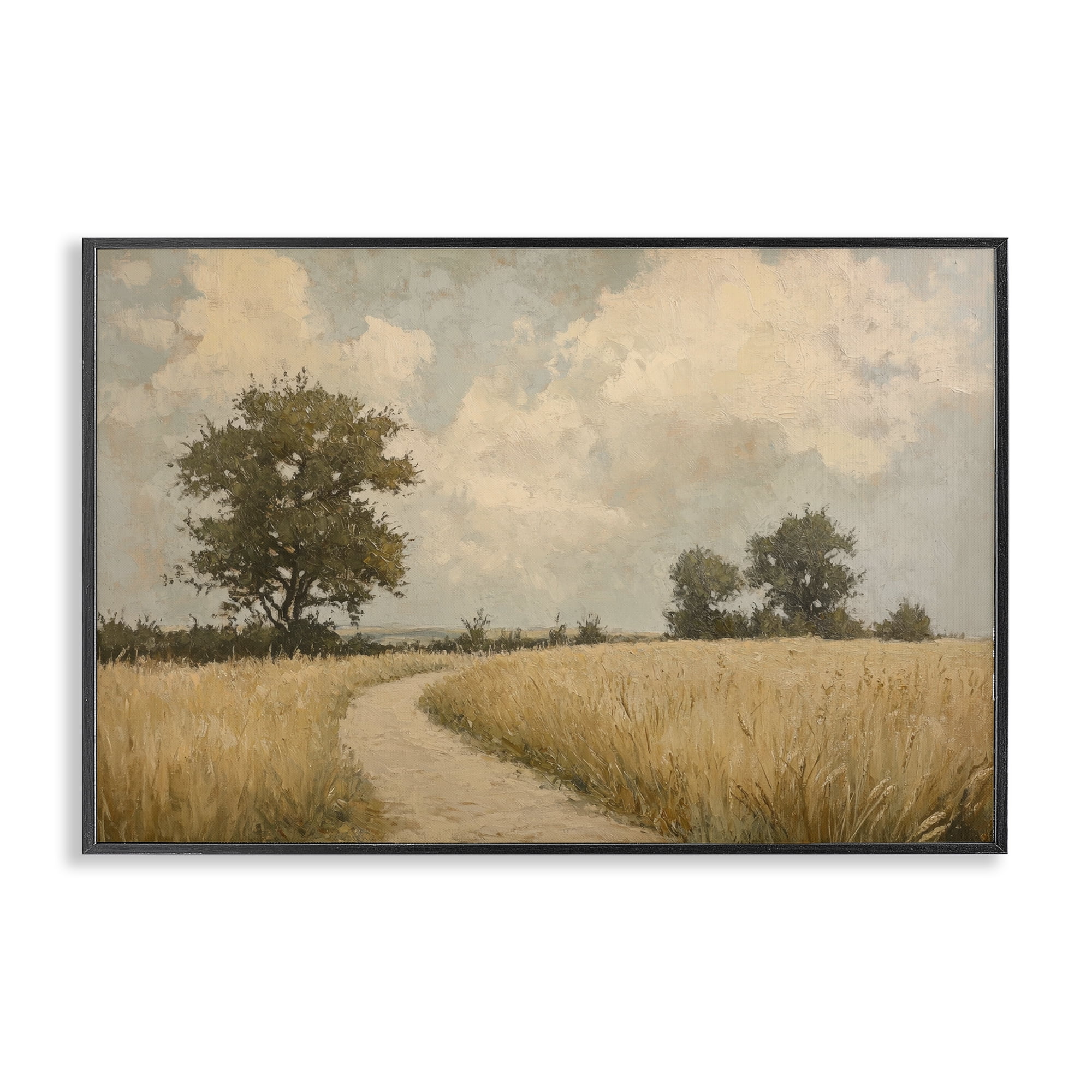 Stupell Industries Soft Field of Wheat Black Framed Giclee Art, design by Petal Prints Design