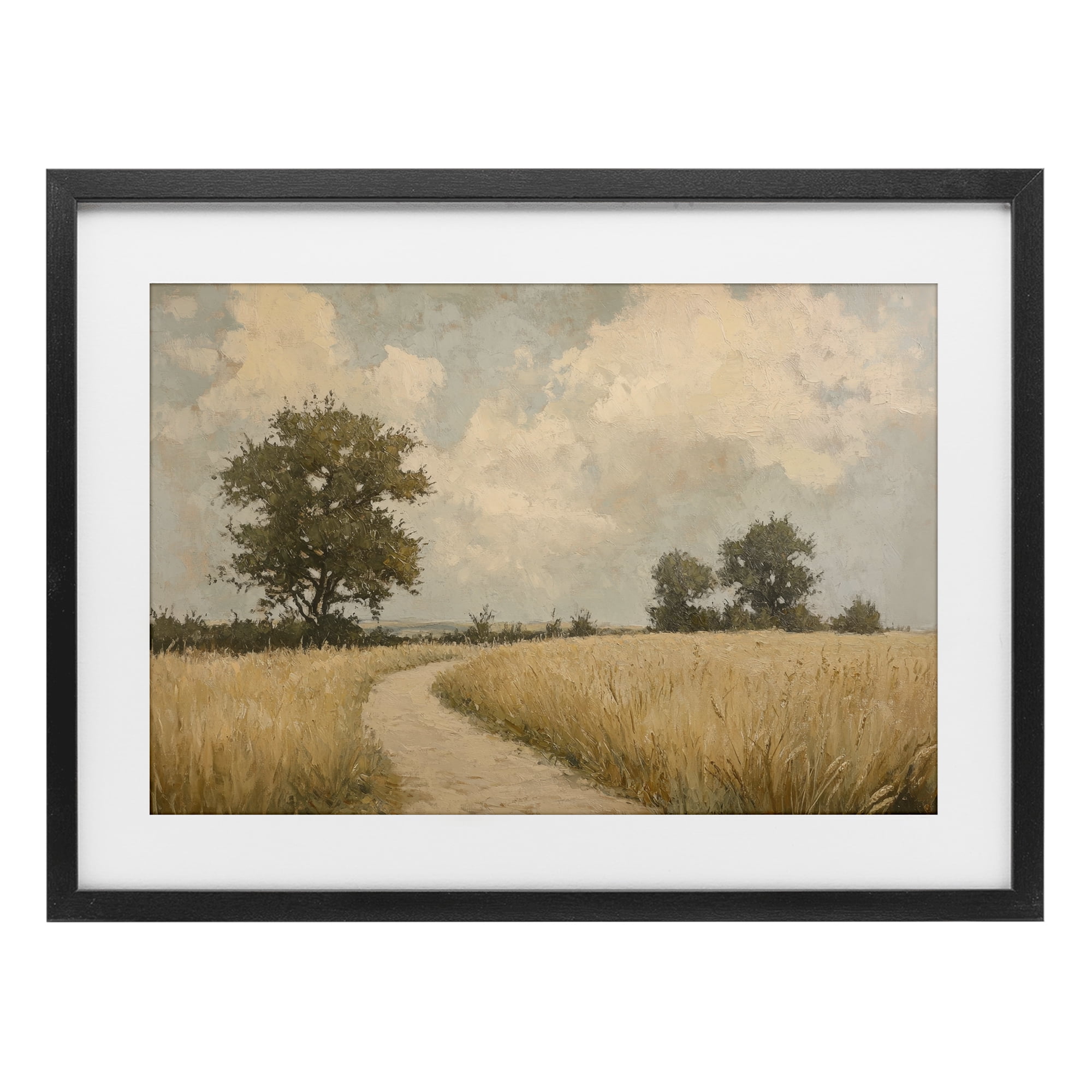 Stupell Industries Soft Field of Wheat Black Framed Print Under Glass, design by Petal Prints Design