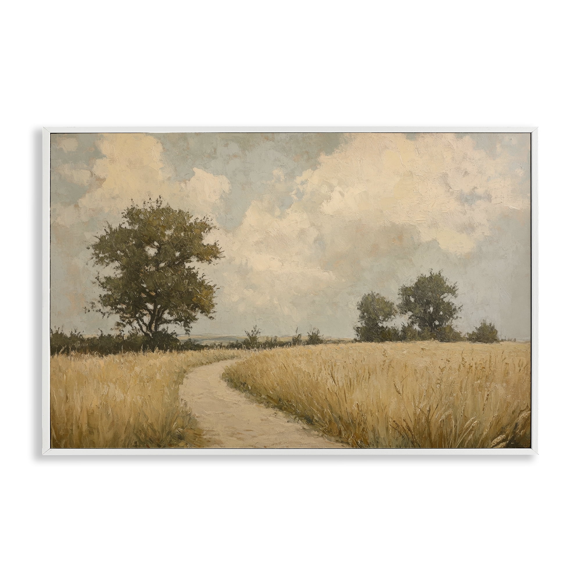Stupell Industries Soft Field of Wheat White Framed Giclee Art, design by Petal Prints Design