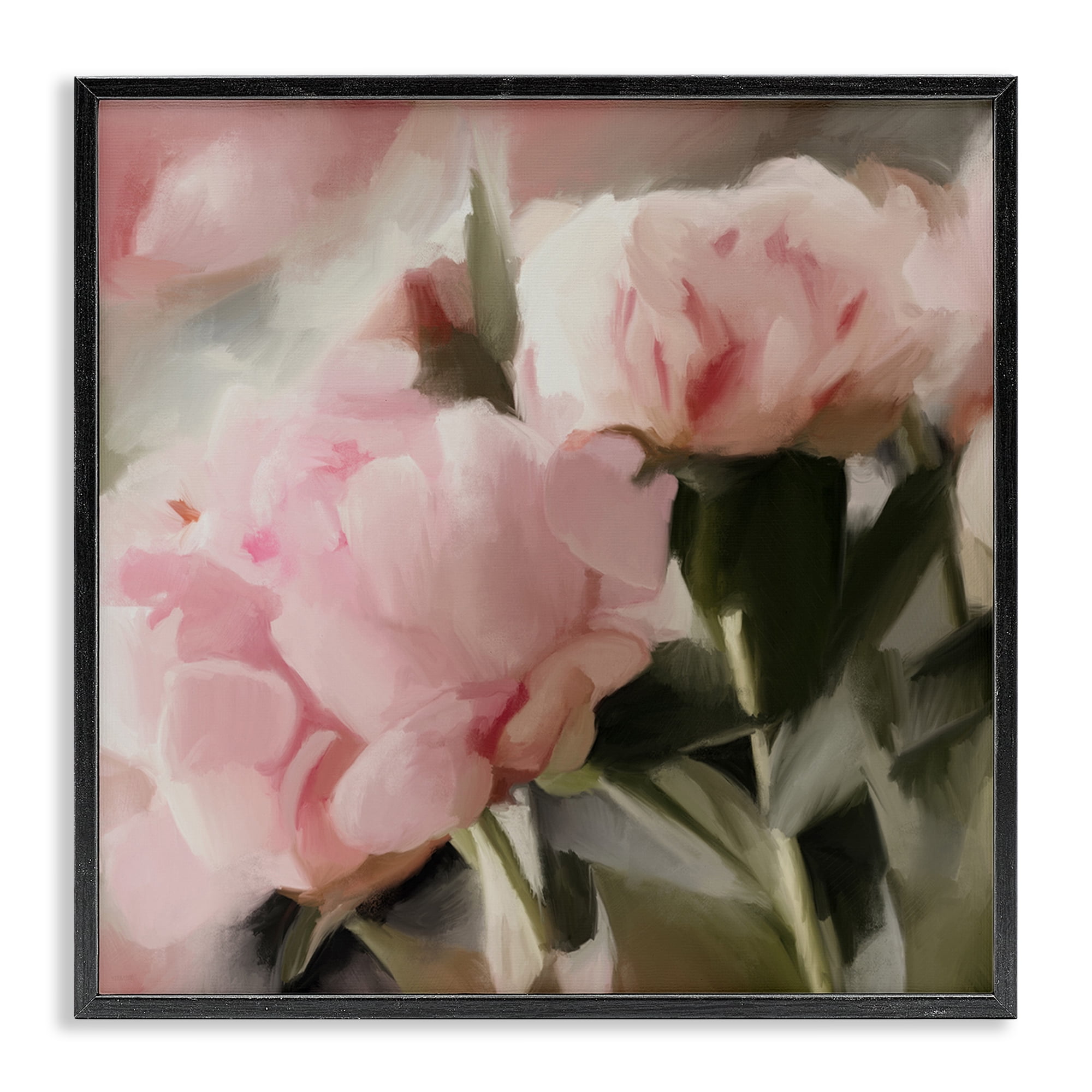 Stupell Industries Soft Floral Arrangement Botanical & Floral Painting Black Framed Art Print Wall Art, 12 x 12