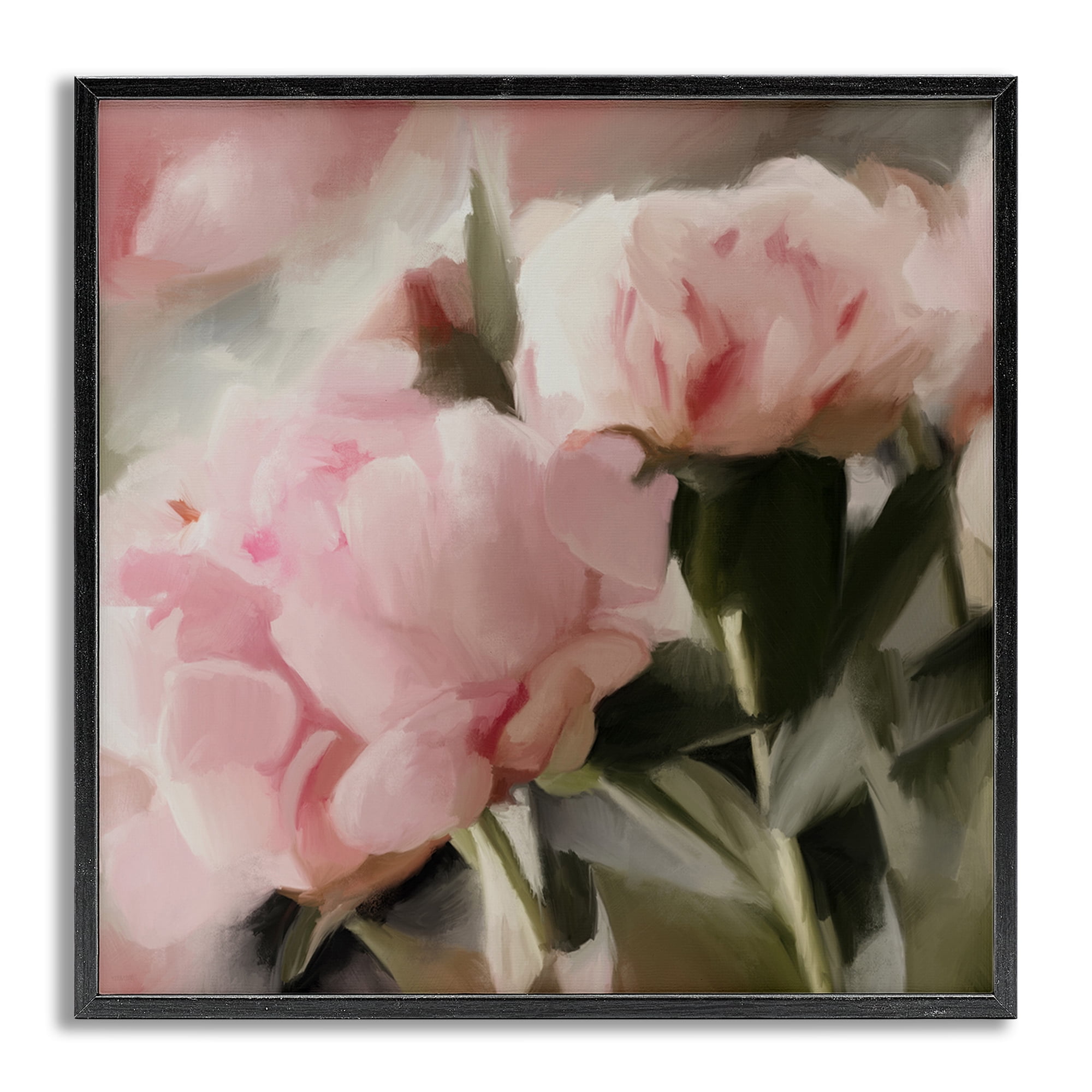 Stupell Industries Soft Floral Arrangement Botanical & Floral Painting Gray Framed Art Print Wall Art, 17 x 17