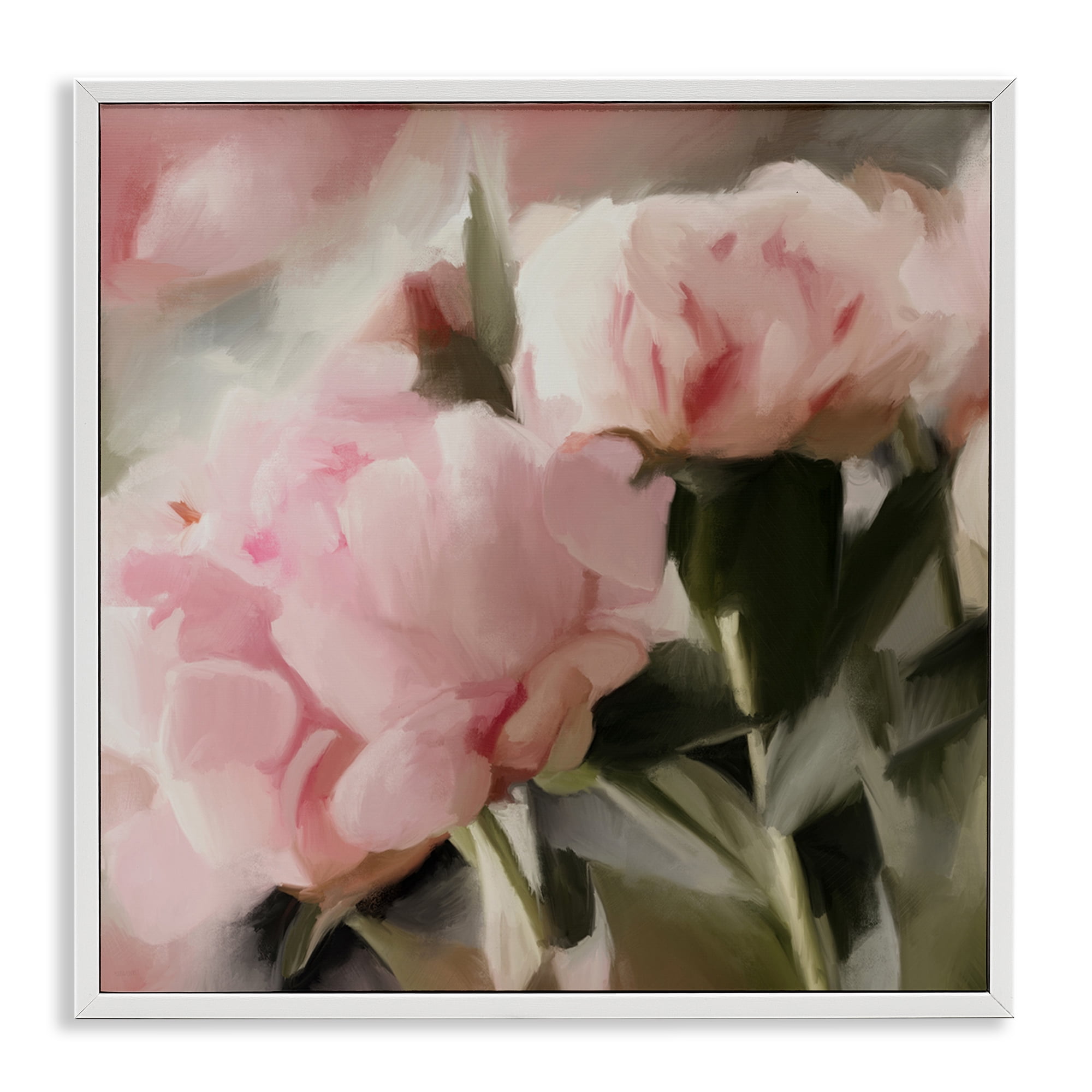 Stupell Industries Soft Floral Arrangement Botanical & Floral Painting White Framed Art Print Wall Art, 17 x 17