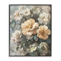 Stupell Industries Soft Floral Arrangement Plants & Flowers Painting Black Framed Art Print Wall Art, 11 x 14