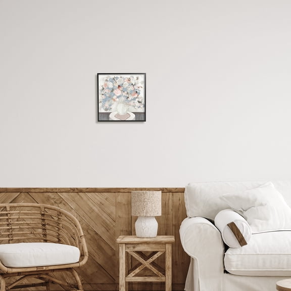 Stupell Industries Soft Floral Bouquet Abstract Scribble Blooms Arrangement Painting Black Framed Art Print Wall Art, Design by Ruth Fromstein