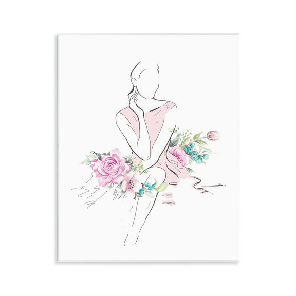 Stupell Industries Soft Floral Fashion Novelty Painting Unframed Art Print Wall Art, 11 x 14