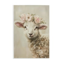 Stupell Industries Soft Floral Lamb Animals & Insects Painting Unframed Art Print Wall Art, 10 x 15