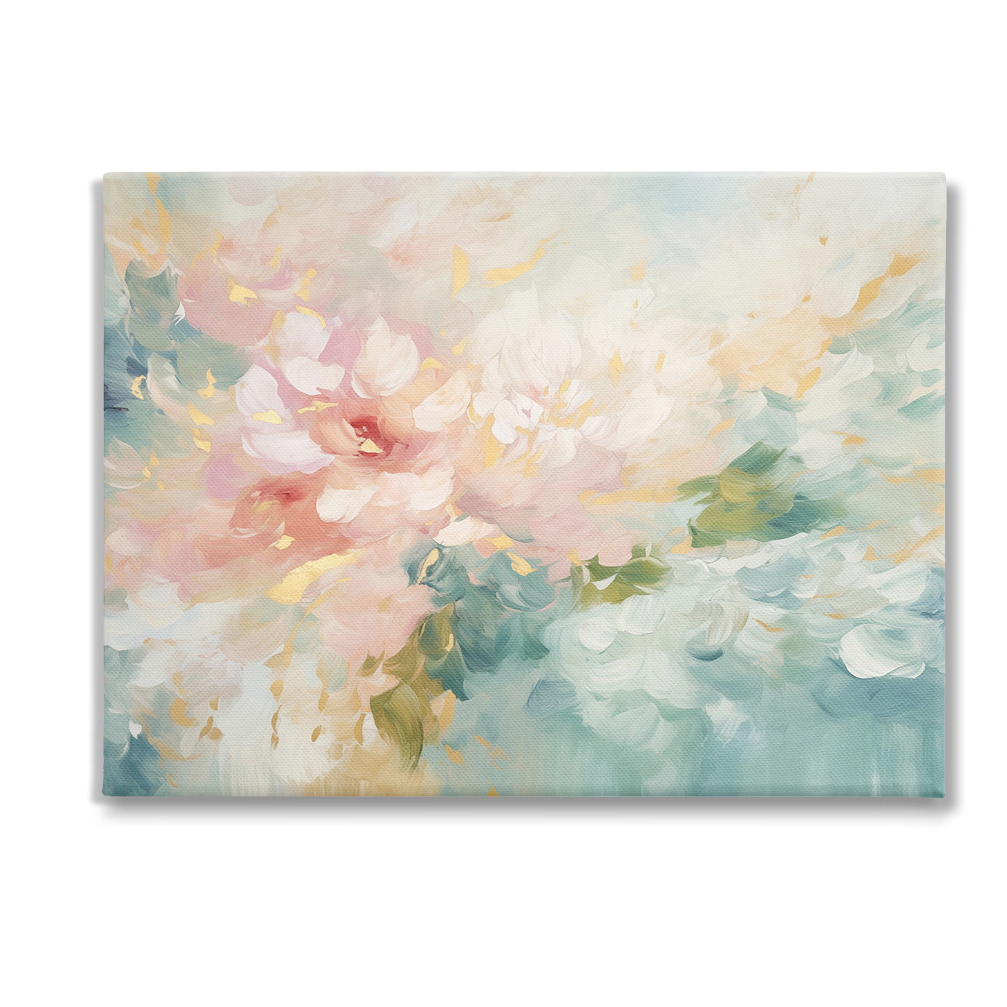 Stupell Industries Soft Flower Abstraction Botanical & Floral Painting Gallery Wrapped Canvas Art Print Wall Art, 48 x 36
