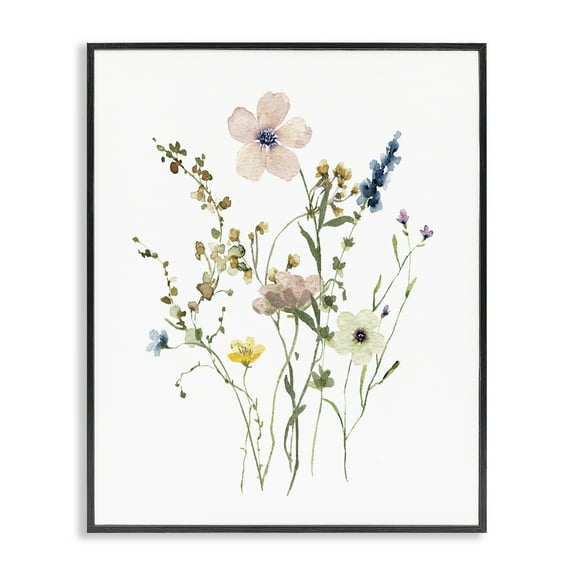 Stupell Industries Soft Forest Blooms Botanical & Floral Painting Black Framed Art Print Wall Art, 11 x 14