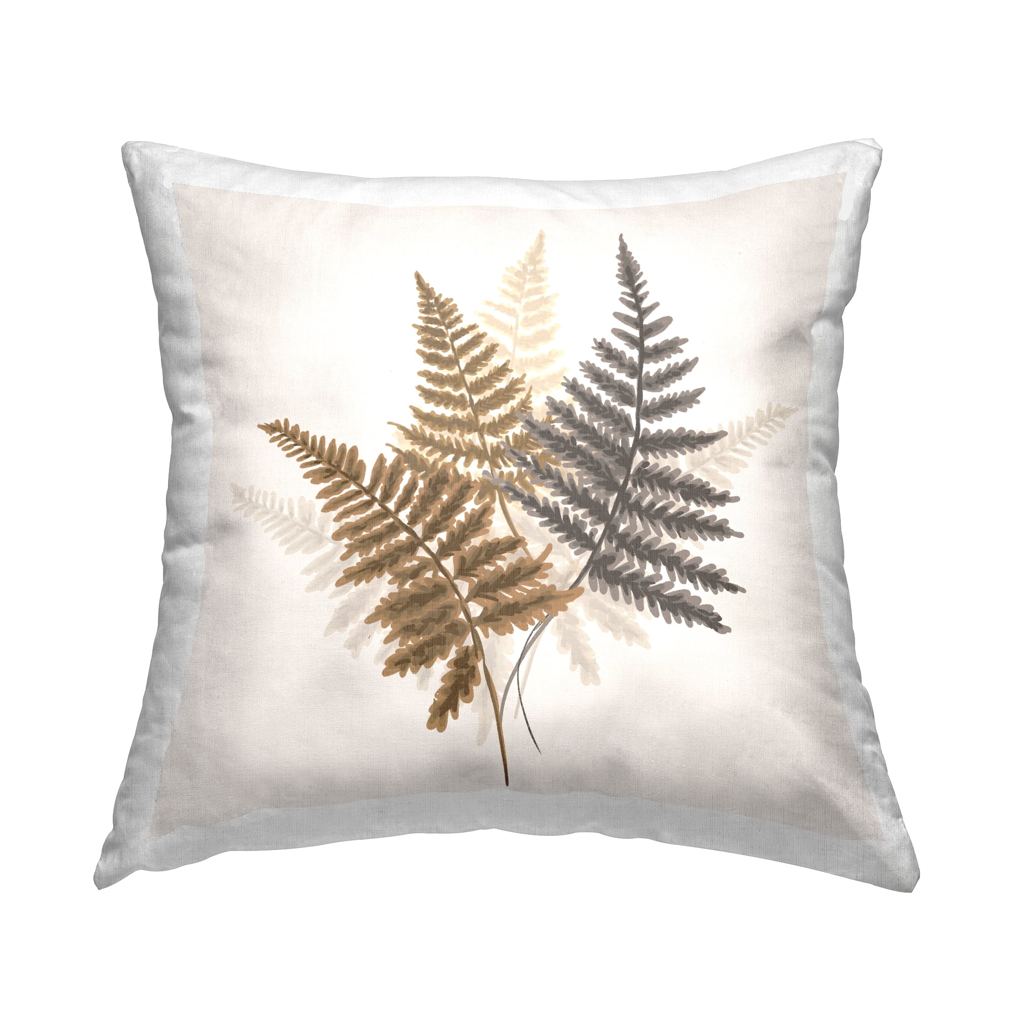 Stupell Industries Soft Forest Fern Plants Arranged over Beige Country Multi-Color,18 x 7 x 18 Decorative Pillows