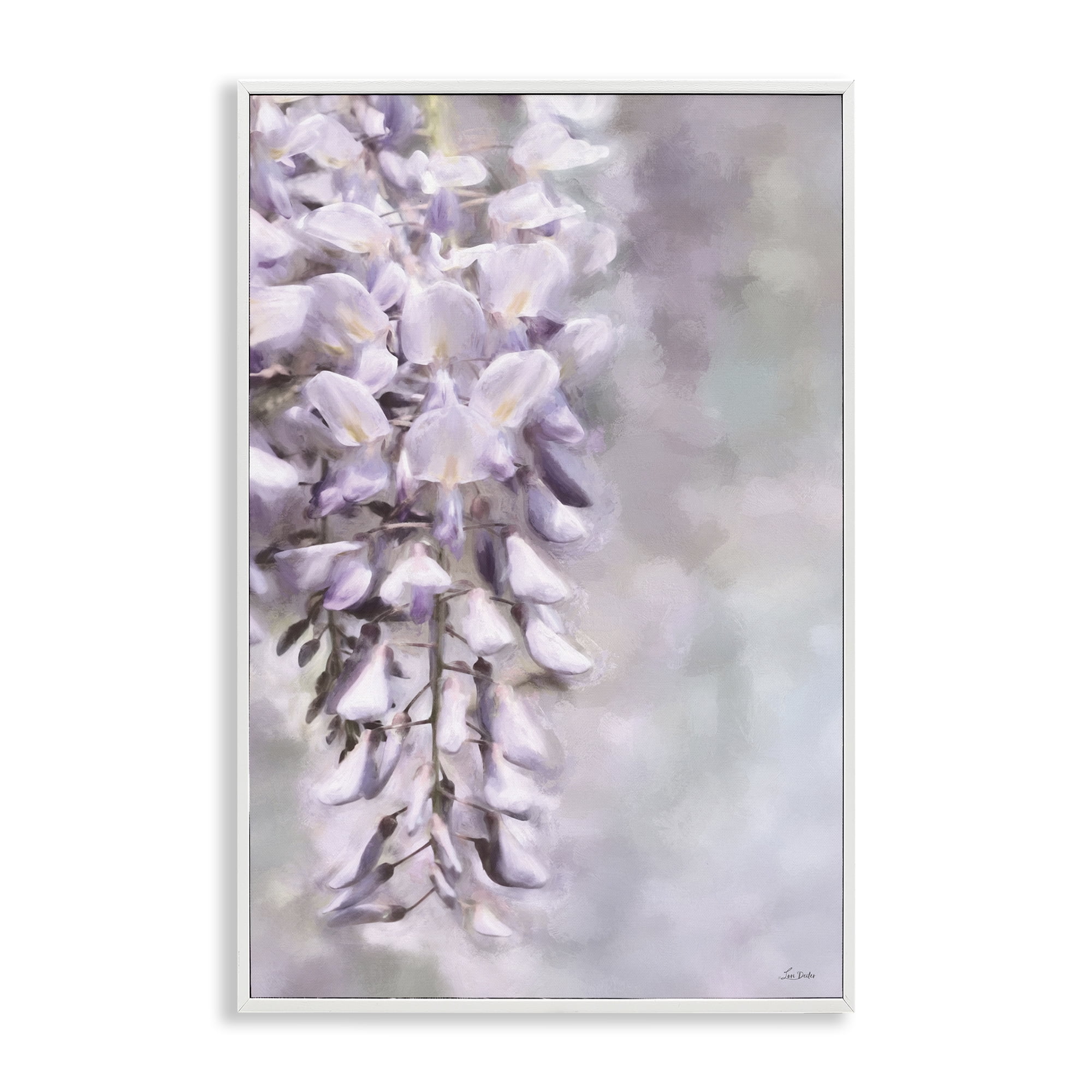 Stupell Industries Soft Foxglove Petals Botanical & Floral Painting White Framed Art Print Wall Art, 16 x 24
