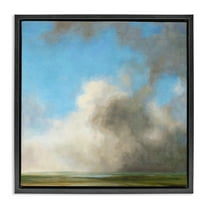 Stupell Industries Soft Full Clouds View Landscape & Nature Painting Black Floater Framed Canvas Art Print Wall Art, 18 x 18