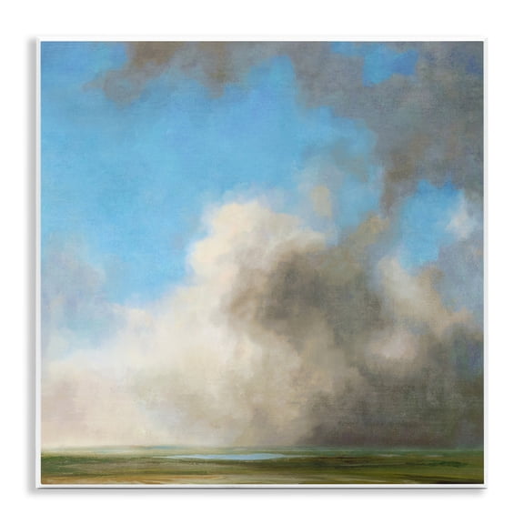 Stupell Industries Soft Full Clouds View Landscape & Nature Painting Unframed Art Print Wall Art, 12 x 12